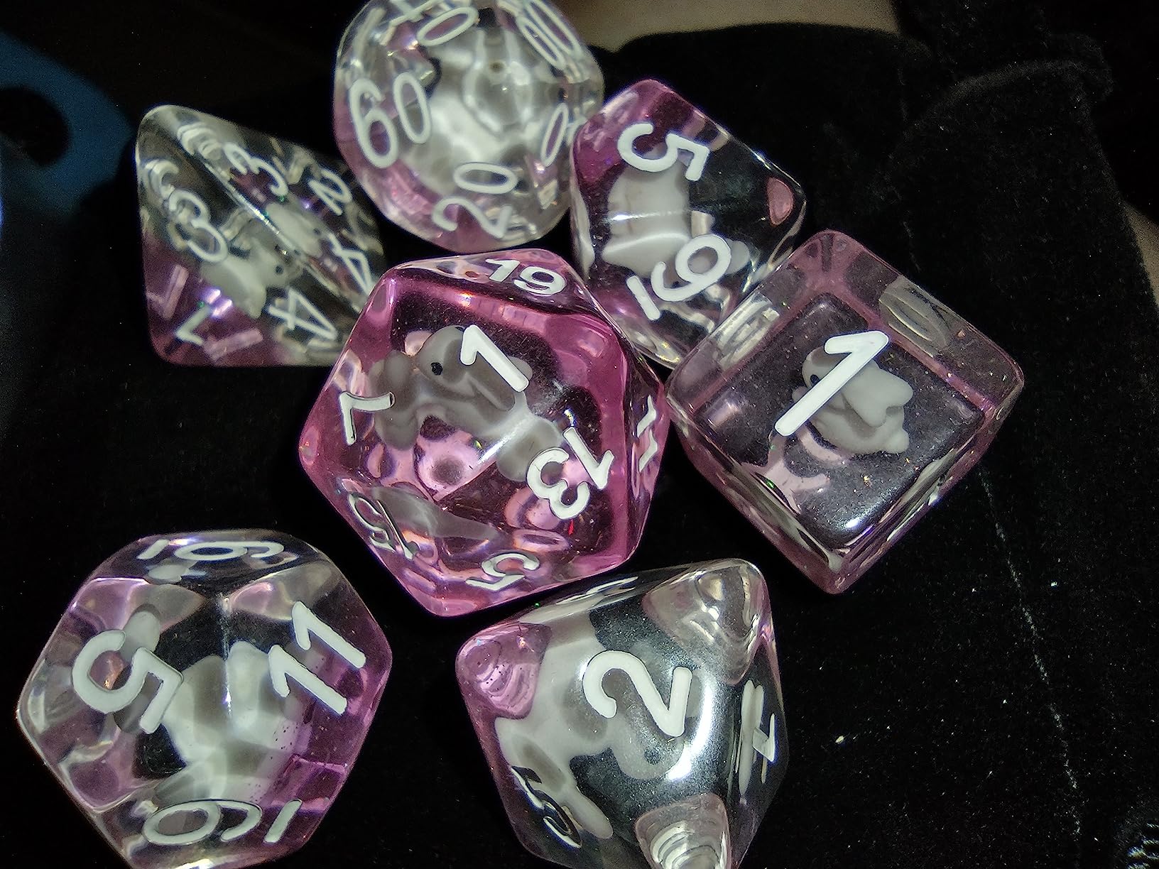 Duck DND Resin Dice, DNDND 7PCS Dungeons and Dragon Dice Set with Velvet Bag for D&D Role Playing Games and Tabletop Games(Duck customer photo 2