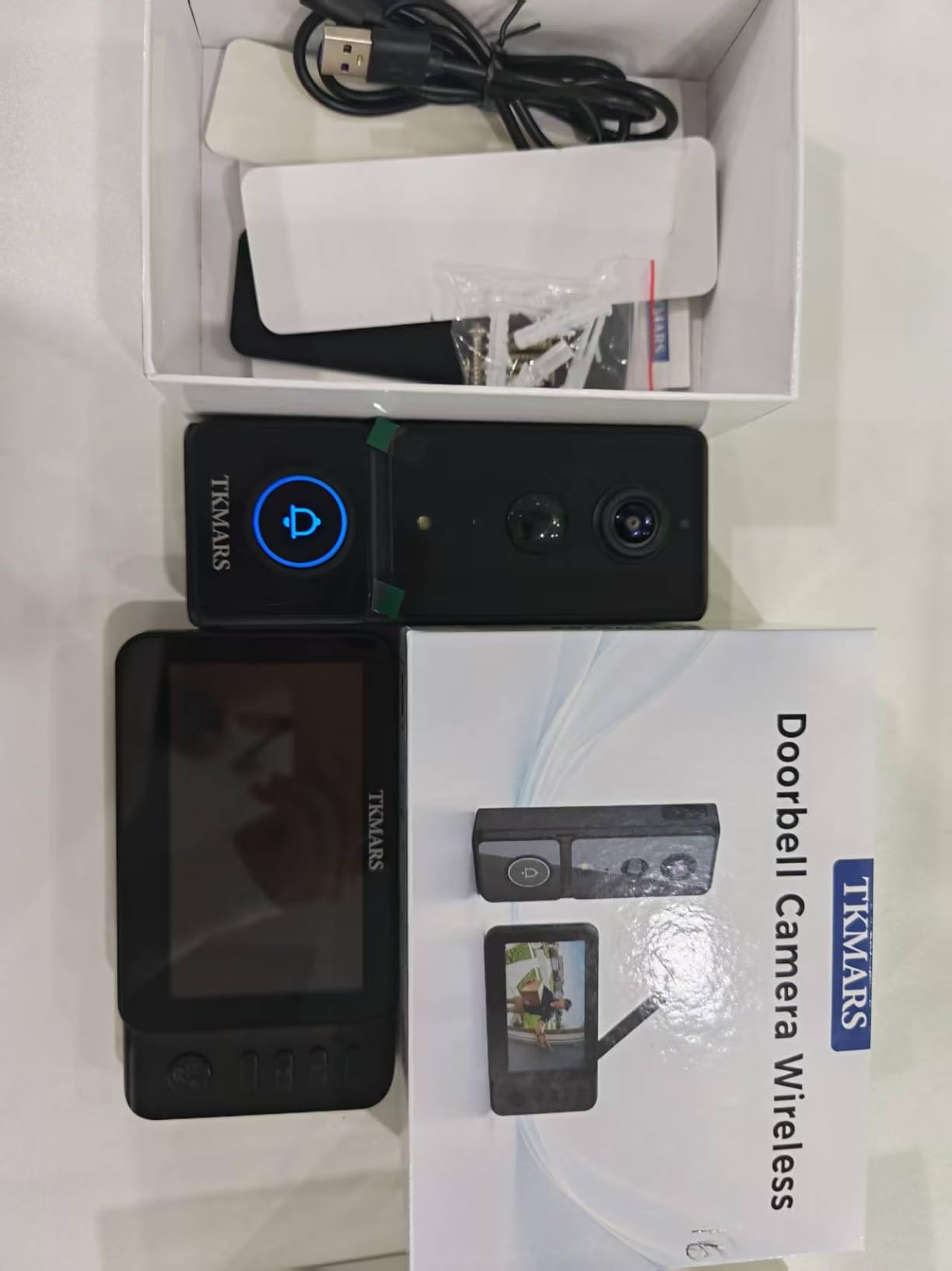 TKMARS Wireless Doorbell Camera No Subscription No WiFi/App Needed for Home/Apartment/Seniors, Waterproof IP65 Door Bell with Monitor Screen, 1080P Video Intercom 170° Wide Angle Night Vision customer photo 1