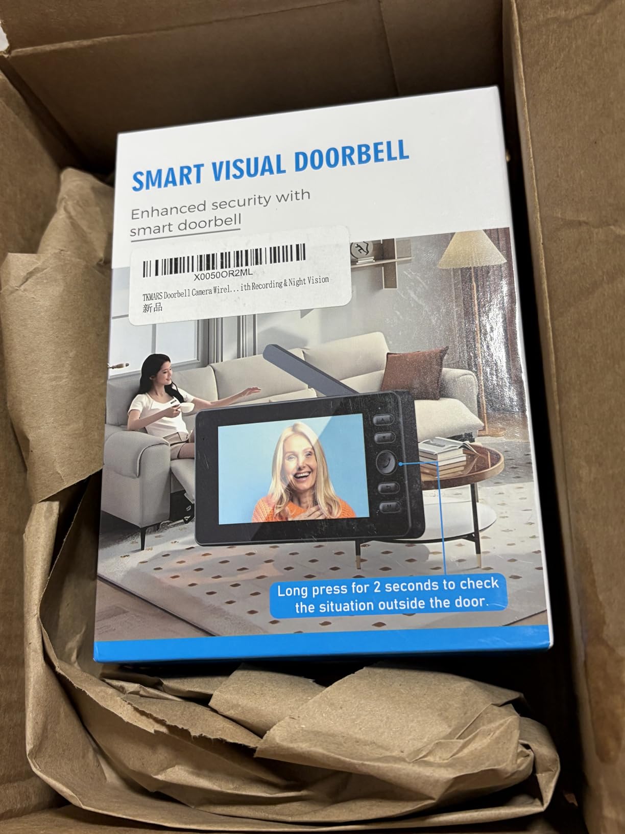 TKMARS Wireless Doorbell Camera No Subscription No WiFi/App Needed for Home/Apartment/Seniors, Waterproof IP65 Door Bell with Monitor Screen, 1080P Video Intercom 170° Wide Angle Night Vision customer photo 2
