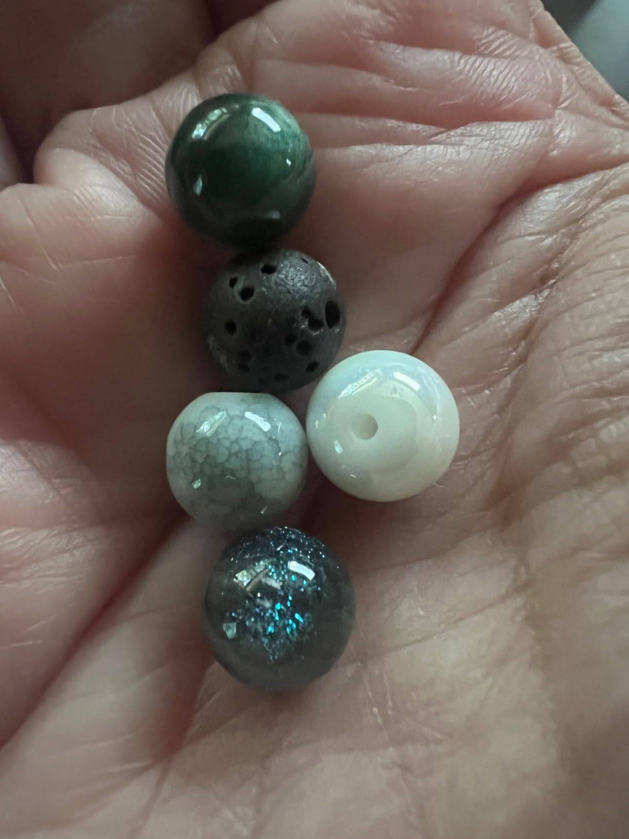 Glass Beads for Jewelry Making, 18 Colors Glass Beads for Bracelets Making kit Including 2-8mm Bead spacers/Lava Beads/Stone Rock DIY Jewelry Making Supplies for Adults (Thanksgiving, Christmas) customer photo 2