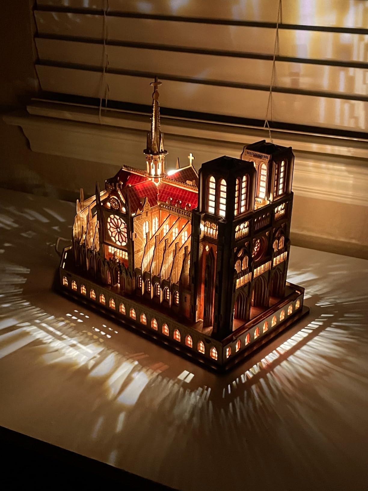 FUNPOLA LED 3D Wood Puzzle Notre Dame de Paris Cathedral Architecture Model customer photo 1