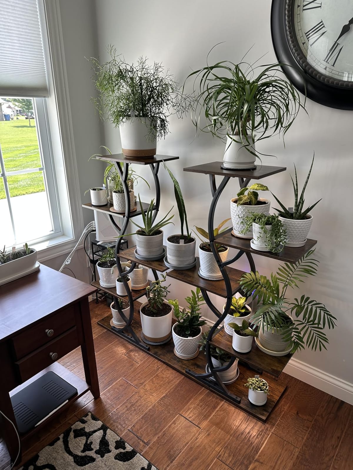 Plant Stand Indoor with Grow Lights - 5 Tiered Corner Plant Shelves (Brown) customer photo 2