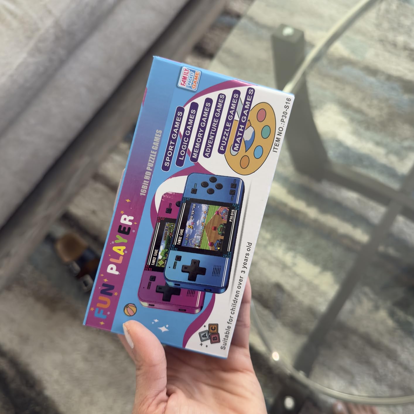Handheld Game for Kids -Preloaded 220 Retro Video Games, Portable Gaming Player with Rechargeable Battery 3.0