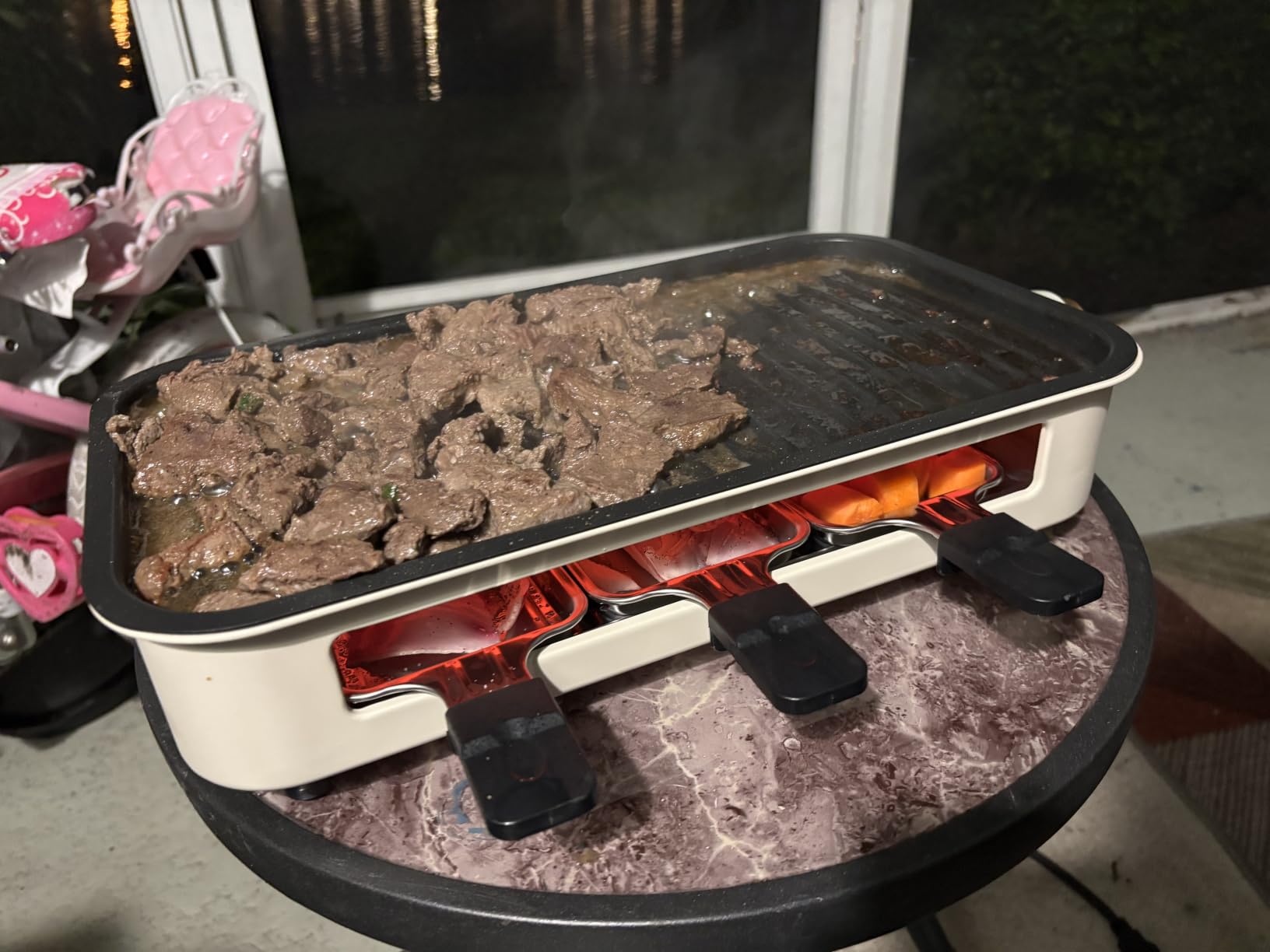 Electric Indoor Grill 1500W -2 in 1 Smokeless Indoor Grill for Kitchen with Non-stick Removable Grill & Griddle Plate,Temperature Control Korean BBQ Grill with 3 Cheese Pans Dishwasher Safe customer photo 2