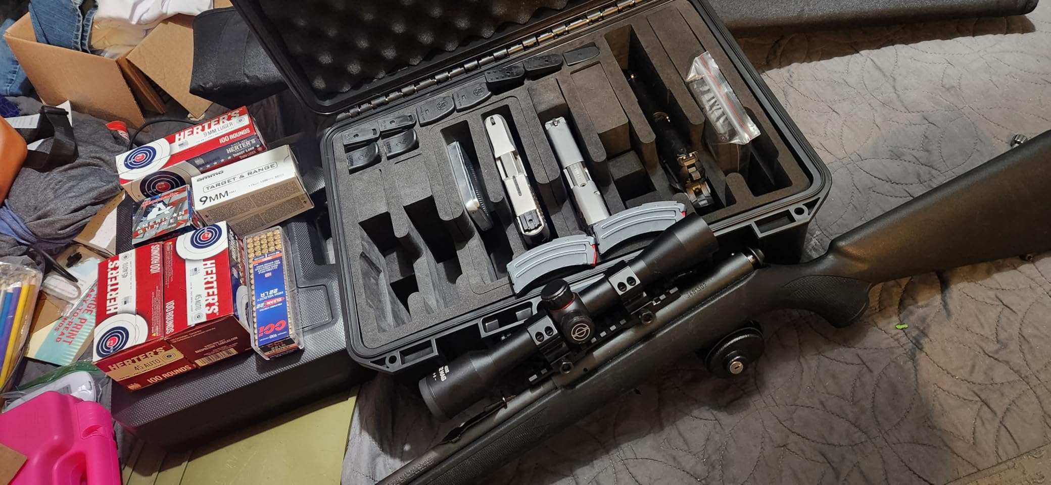 Pistol Case Gun Box for Handguns: Waterproof Holds Multi Guns & Magazines customer photo 1