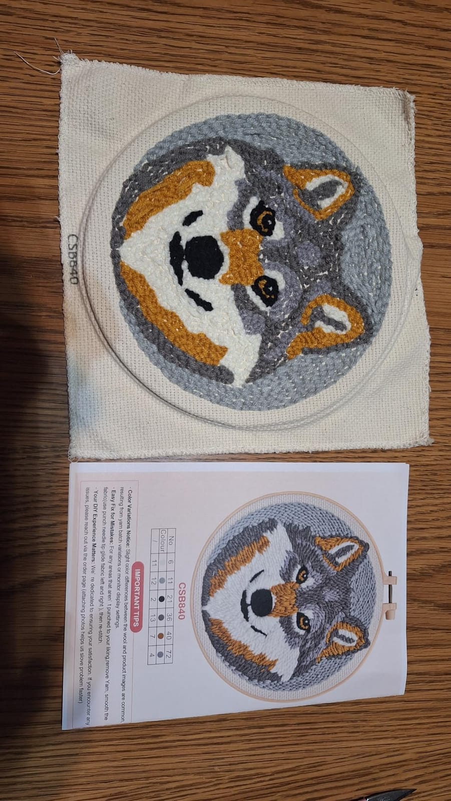 DIY Punch Needle Kits Highland Cow with Daisy Flower with Hoop 20x20cm-1 customer photo 1