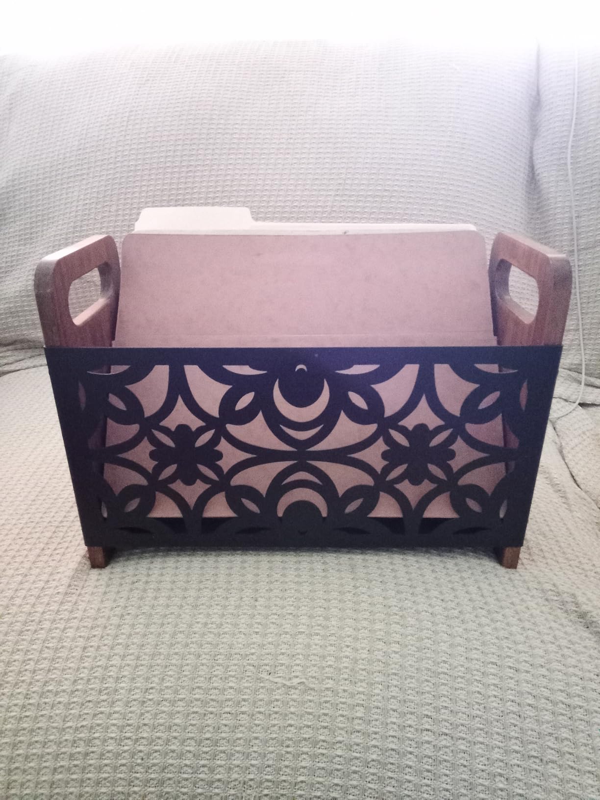 Magazine Holder,Wood Magazine Rack,Rustic Magazine File Holder customer photo 2