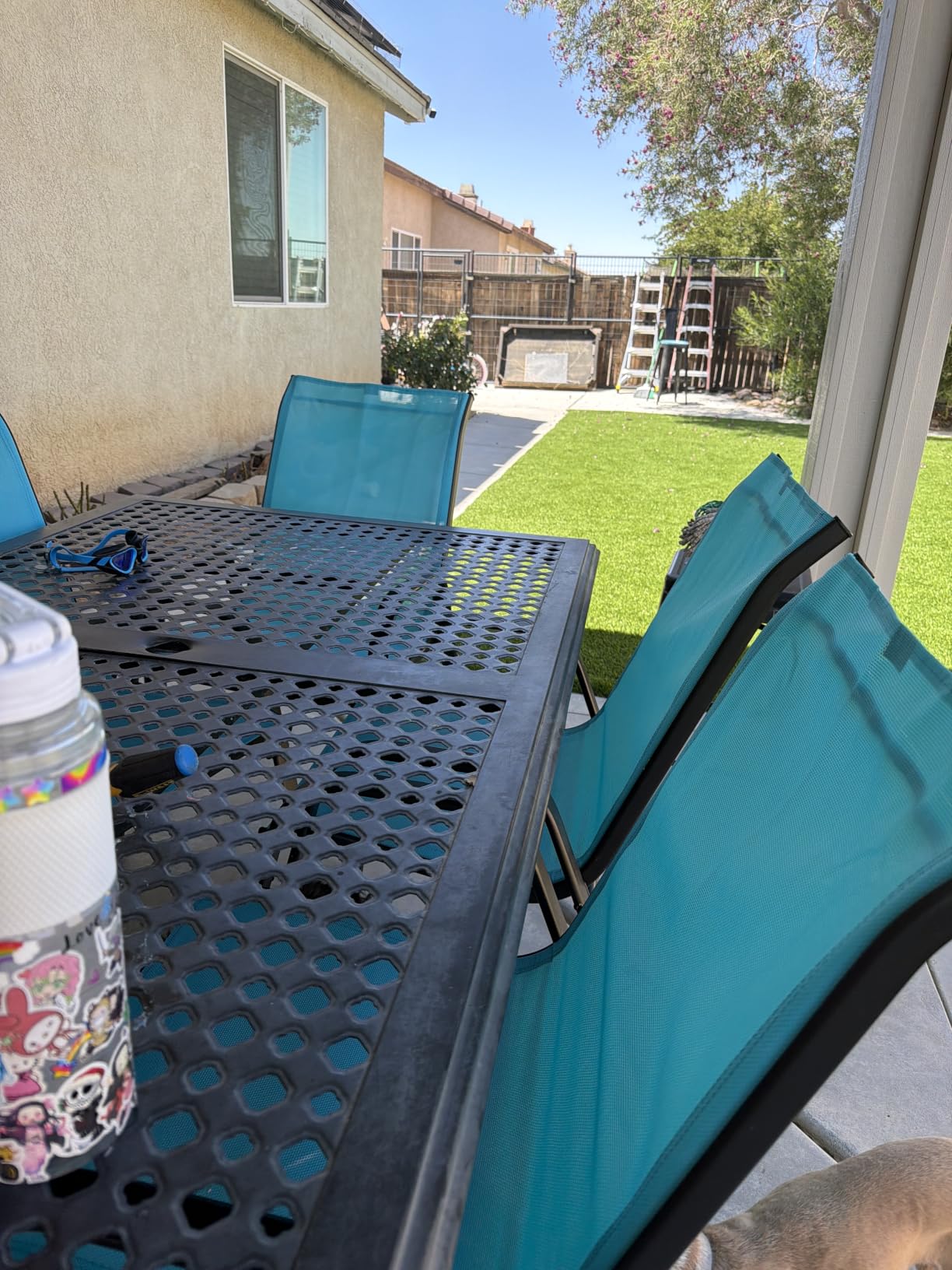 Patio Chairs Set of 6, Stackable Outdoor Dining Chairs for All Weather Textilene Fabric & Metal Frame, Outdoor Chairs Set for Backyard Deck Garden customer photo 1