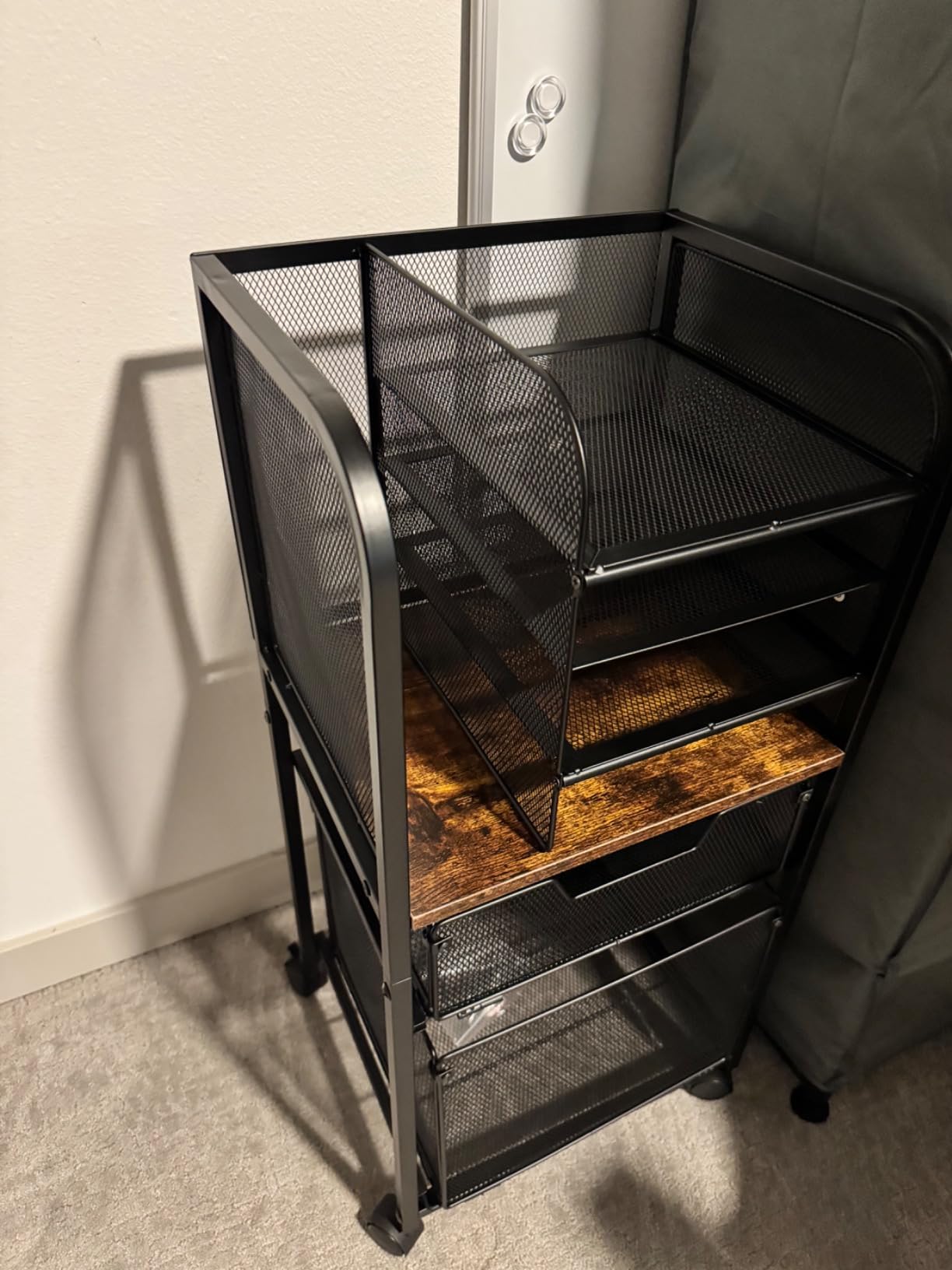 Feyejade 6-Tier Rolling File Cart Multi Mobile Drawer Cabinet Black customer photo 1