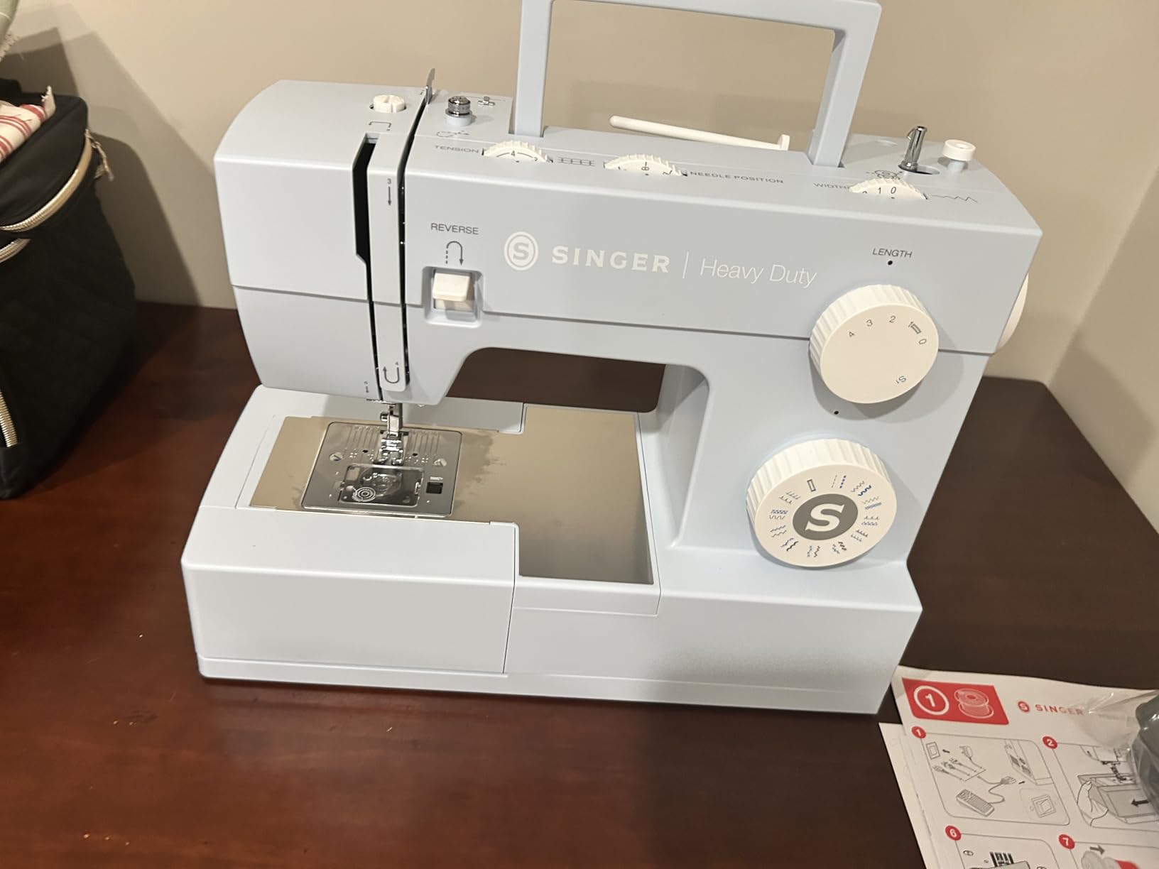SINGER® 4423 (Meltwater Blue) Heavy Duty Sewing Machine with Accessories | 23 stitches deliver 97 applications, 50% more power for denim and canvas, 1100 stitches/min, metal frame, 1-step buttonhole customer photo 1