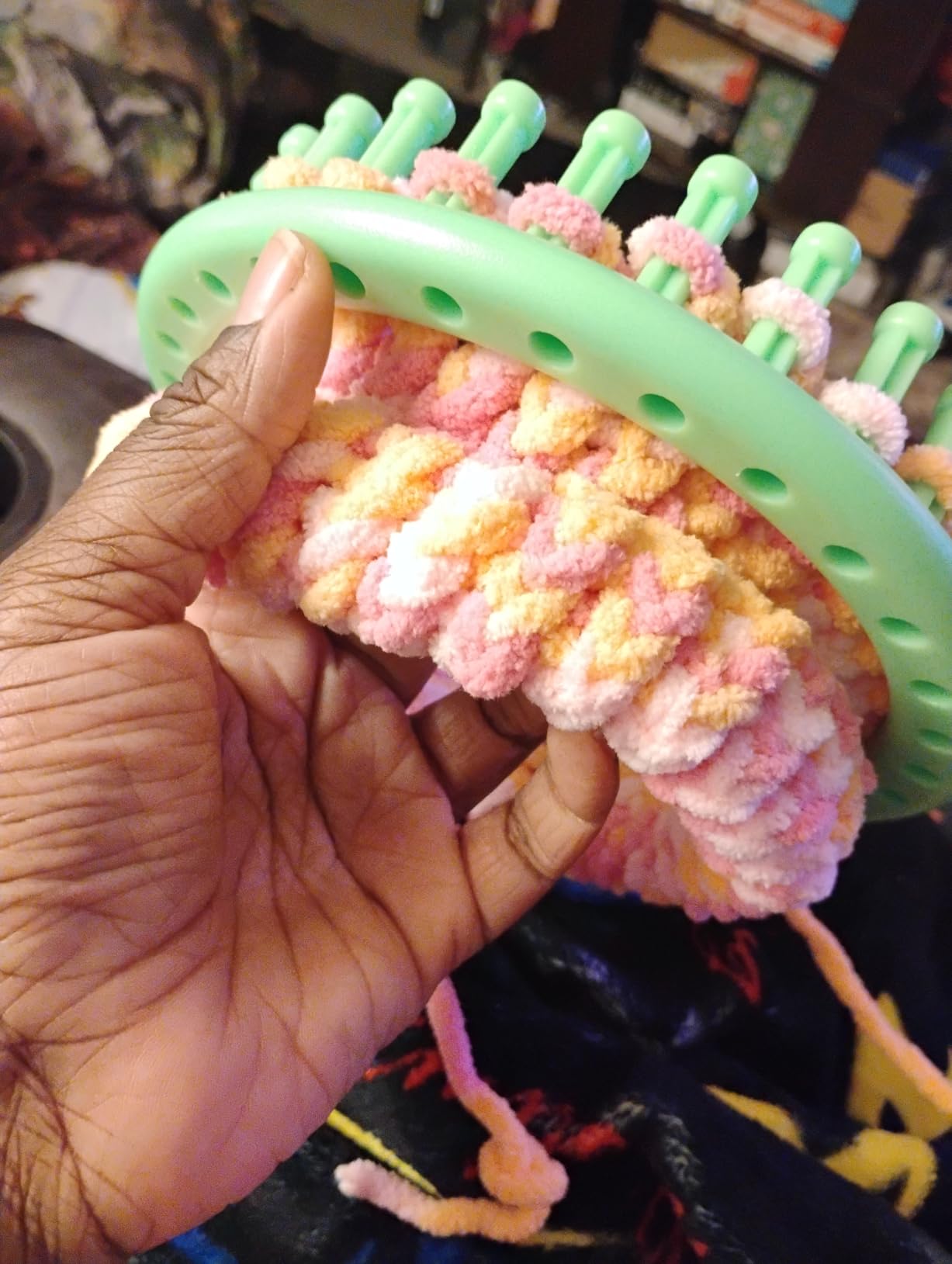 READAEER Knitting Loom Kit with Pompom Maker, Round Knitting Loom for Hat, Rectangular for Blanket Scarf Shawl, Knitting Loom Kit for Beginner customer photo 2