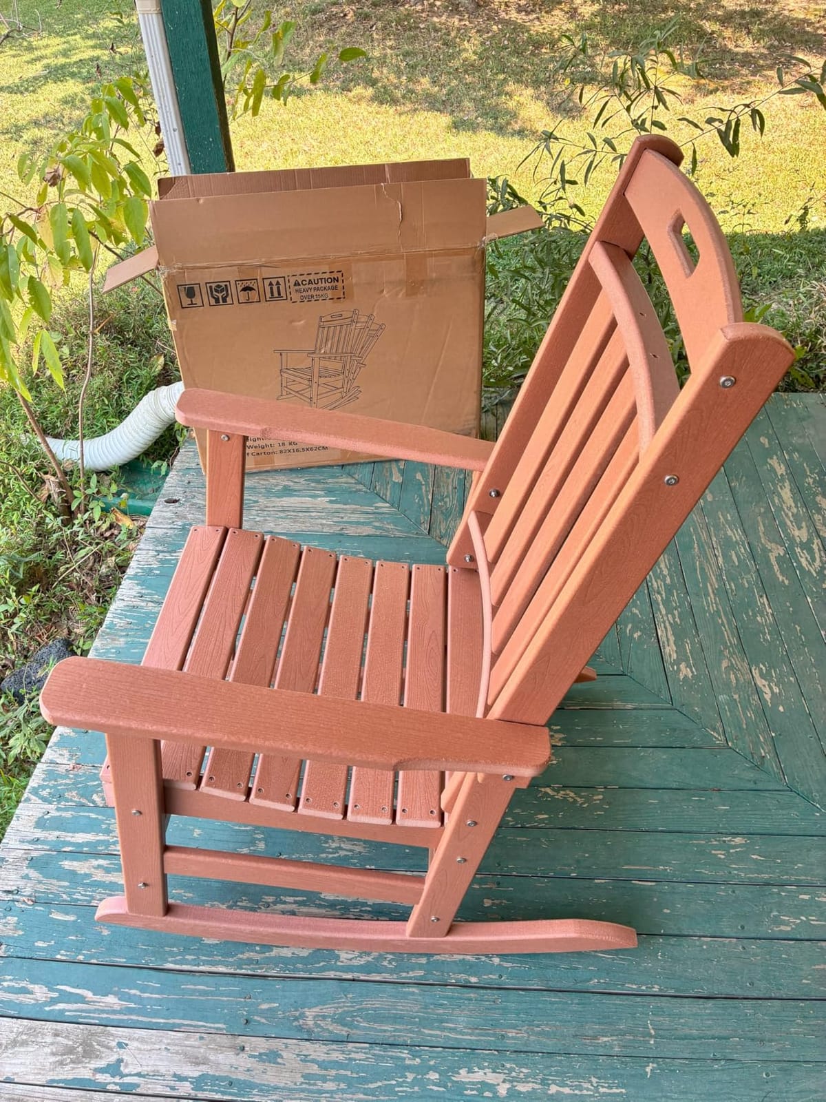 Plawdlik Outdoor Rocking Chair Set of 2, All-Weather Patio Rocker, Black customer photo 2