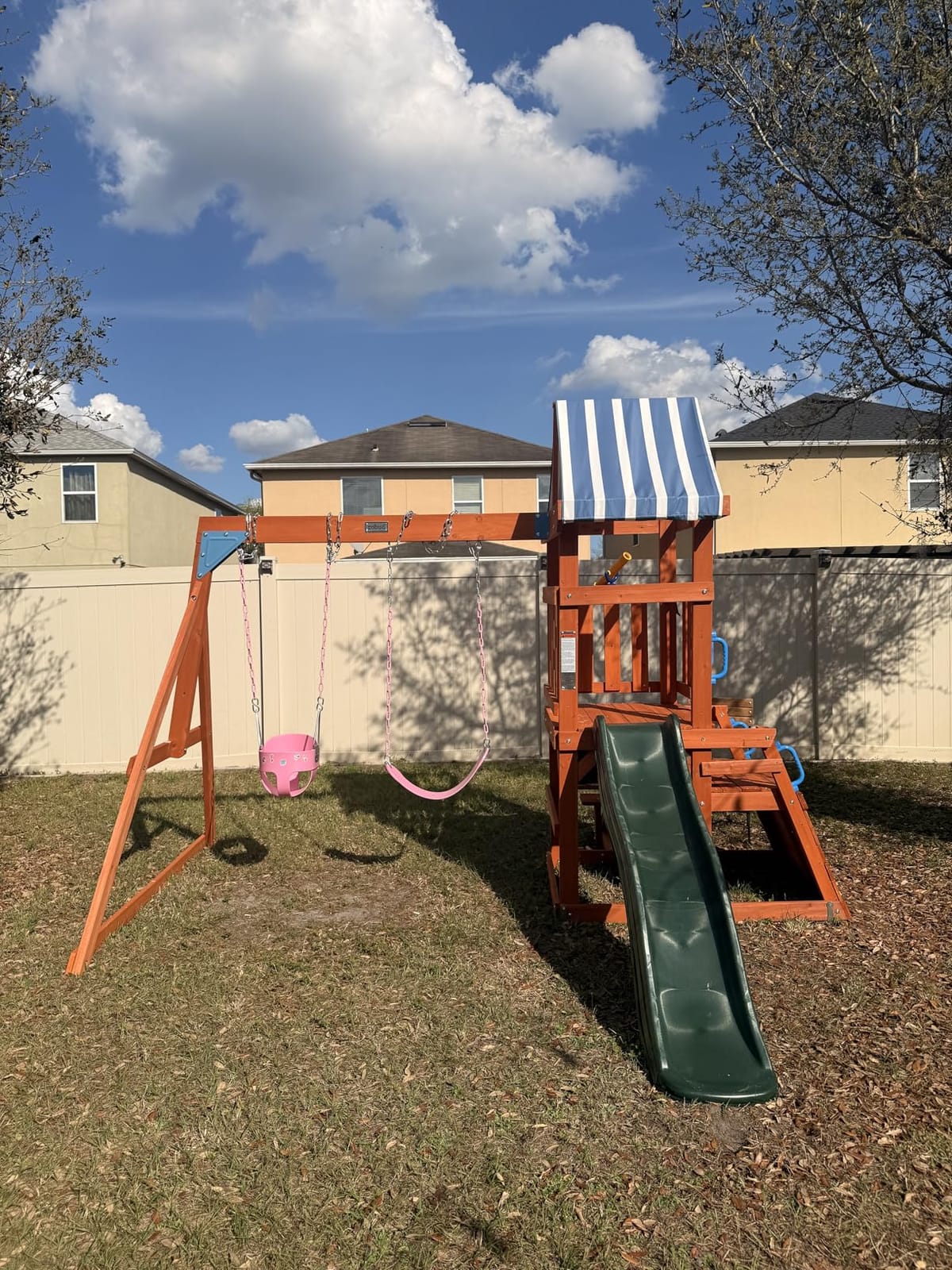 ROBUD Swing Sets for Backyard, Wooden Swing Set customer photo 1
