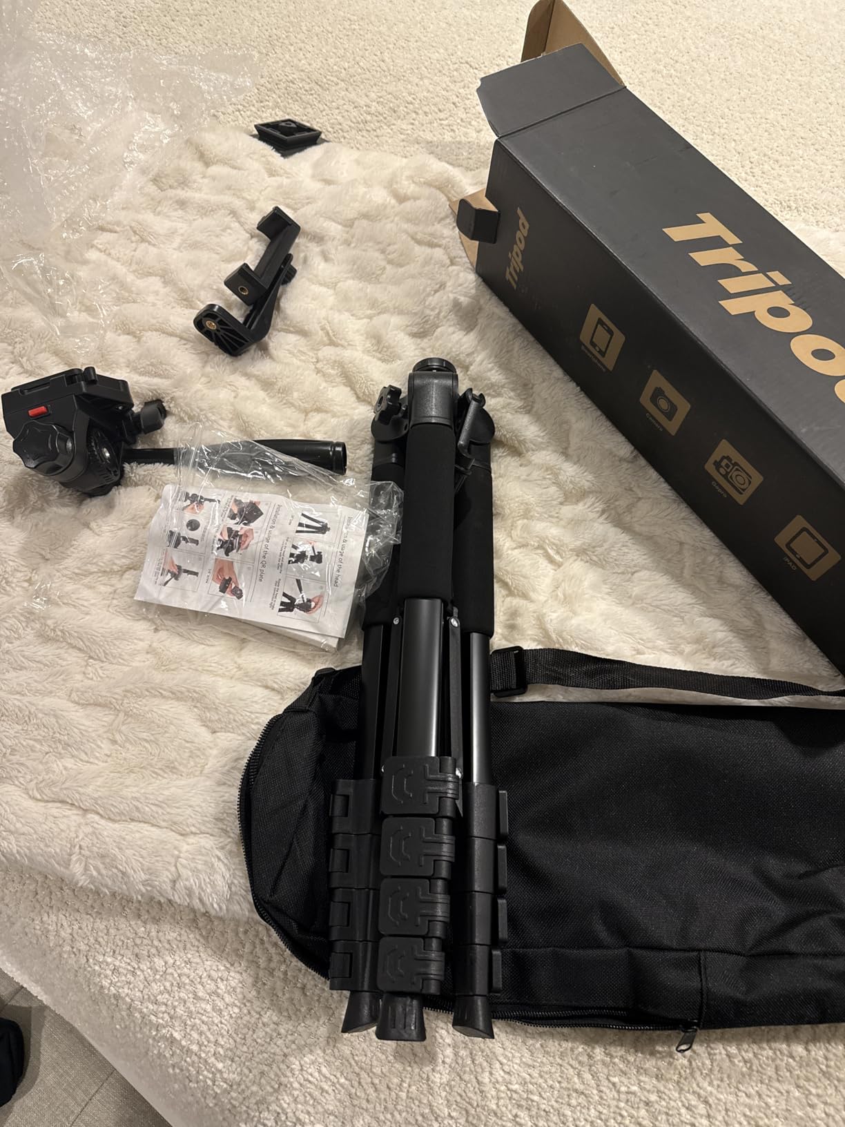 69” Tripod for Spotting Scopes, Binocular & Camera, Includes Binocular Adapter, 2 QR Plates, Phone Holder & Carry Bag, Ideal for Bird Watching, Hunting, Wildlife Viewing & Target Shooting customer photo 2