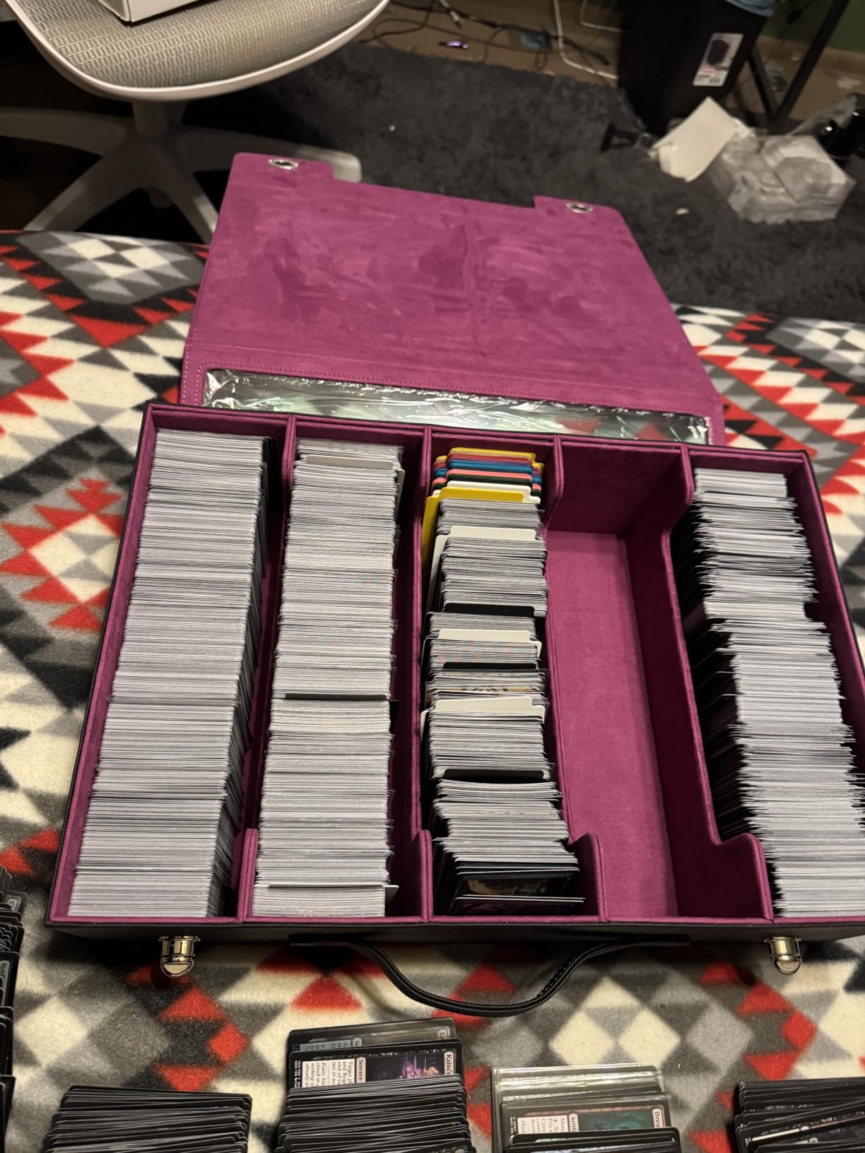 Kabinka 5 Row 3900+ Trading Card Storage Box with Commander Display | MTG Storage Box with Removable Lid Bulk Card Storage for MTG TCG PTCG Sports Card, Top Loaders Storage Box (Black) customer photo 1