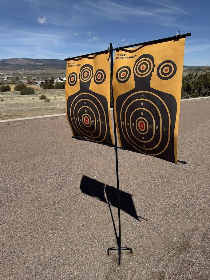 Adjustable Shooting Target Stand with 5-Prong Base, Portable Steel Target Holder with 9 Clips and 15 pcs Paper, Ideal Hunting Accessories for Outdoor Shooting Range customer photo 2
