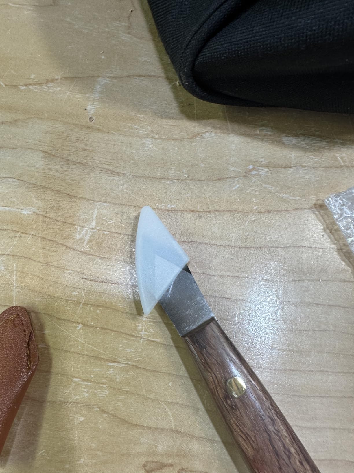 Marking Knife Woodworking Heavy Duty Scribing Gauge Knife Leather Sheath Carbon Steel Double Beveled Blade Striking Knife Wooden Handle Scribe Carving Tool Fathers Day Mens Woodworking Birthday Gift customer photo 1
