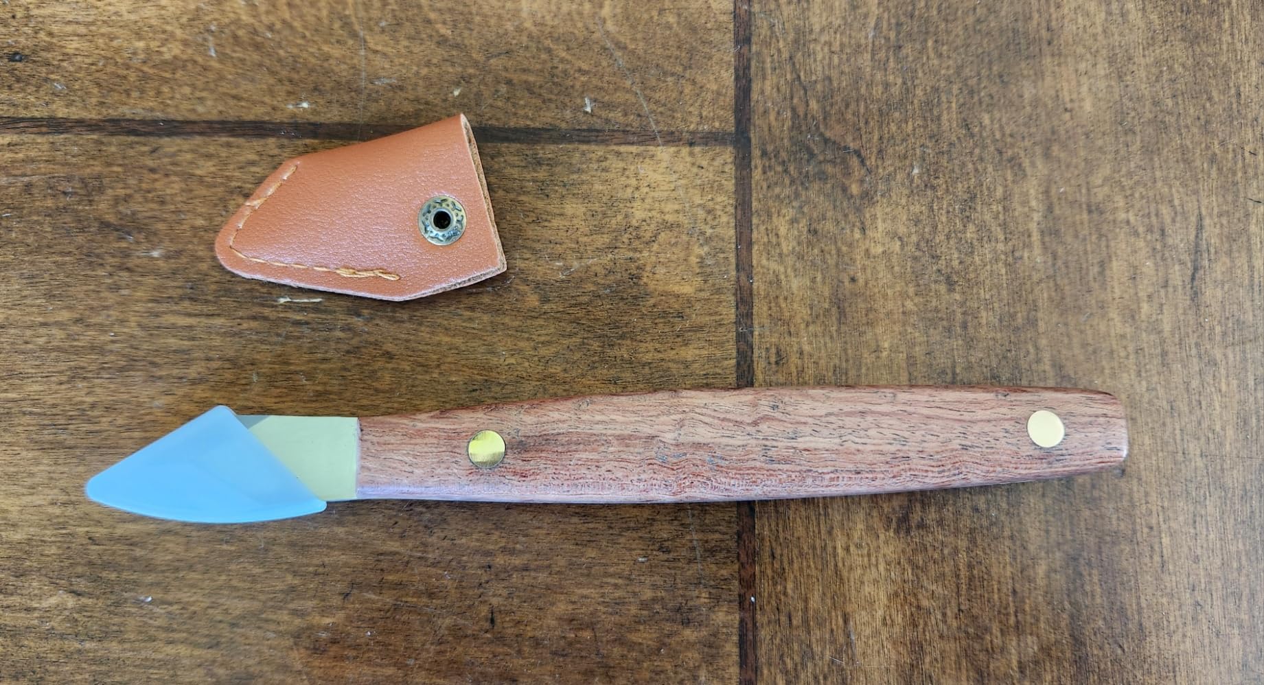 Marking Knife Woodworking Heavy Duty Scribing Gauge Knife Leather Sheath Carbon Steel Double Beveled Blade Striking Knife Wooden Handle Scribe Carving Tool Fathers Day Mens Woodworking Birthday Gift customer photo 2