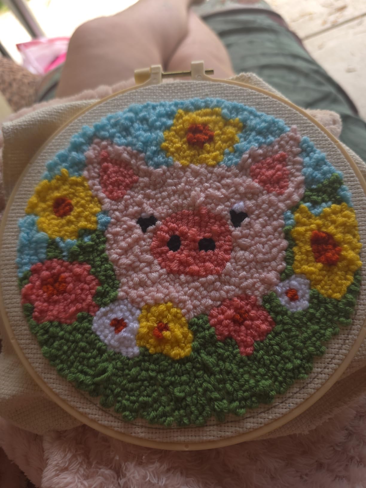 Punch Needle Kits for Beginners Hummingbird Flying in Flowers 20x20cm-13 customer photo 2