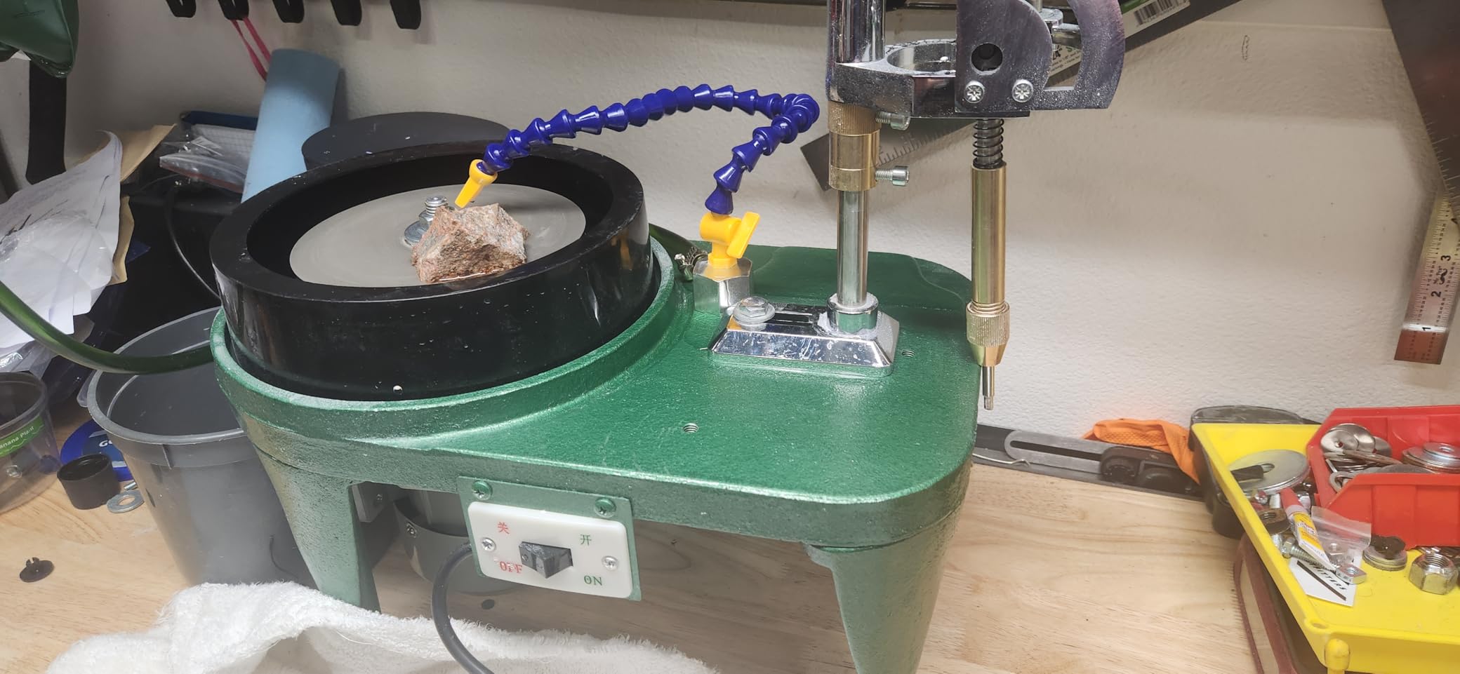 180W Gem Faceting Machine & Jade Polisher, 2800RPM Rock Polisher Flat Grinder Jewel Angle Polisher with 6