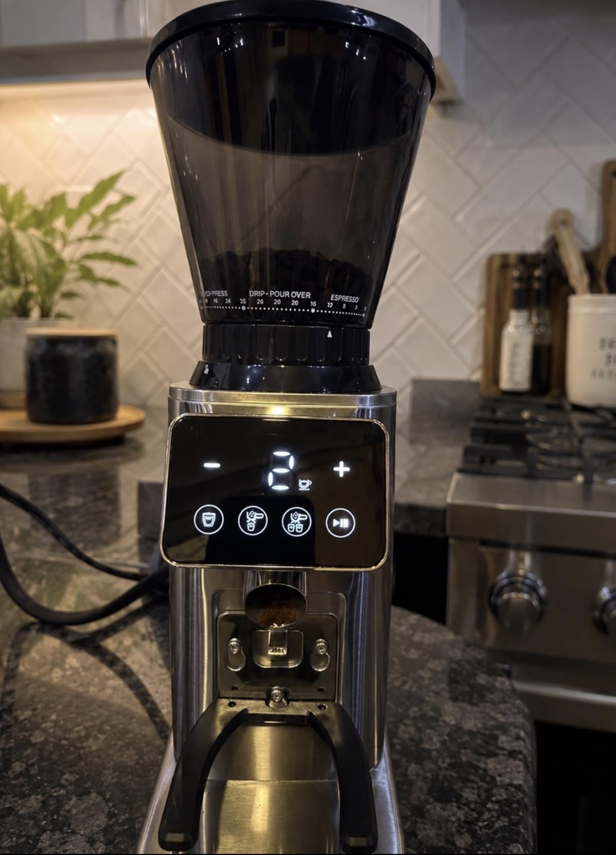 AMZCHEF Burr Coffee Grinder, 45 Settings, Anti-Static Burr Mill customer photo 1