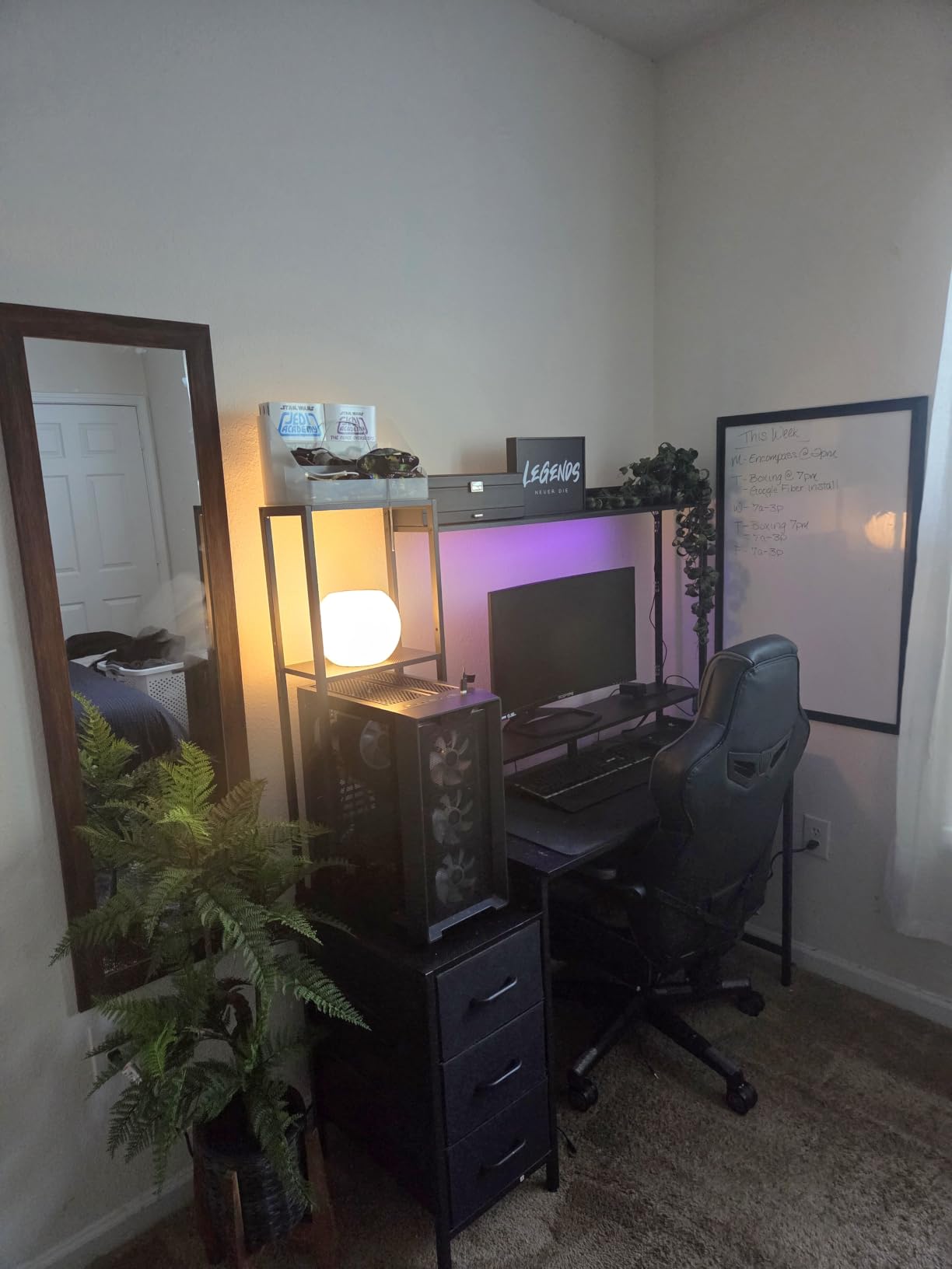 Casaottima 48 Inch Gaming Desk with Shelves & 3 Drawers & LED Light & Hutch customer photo 2