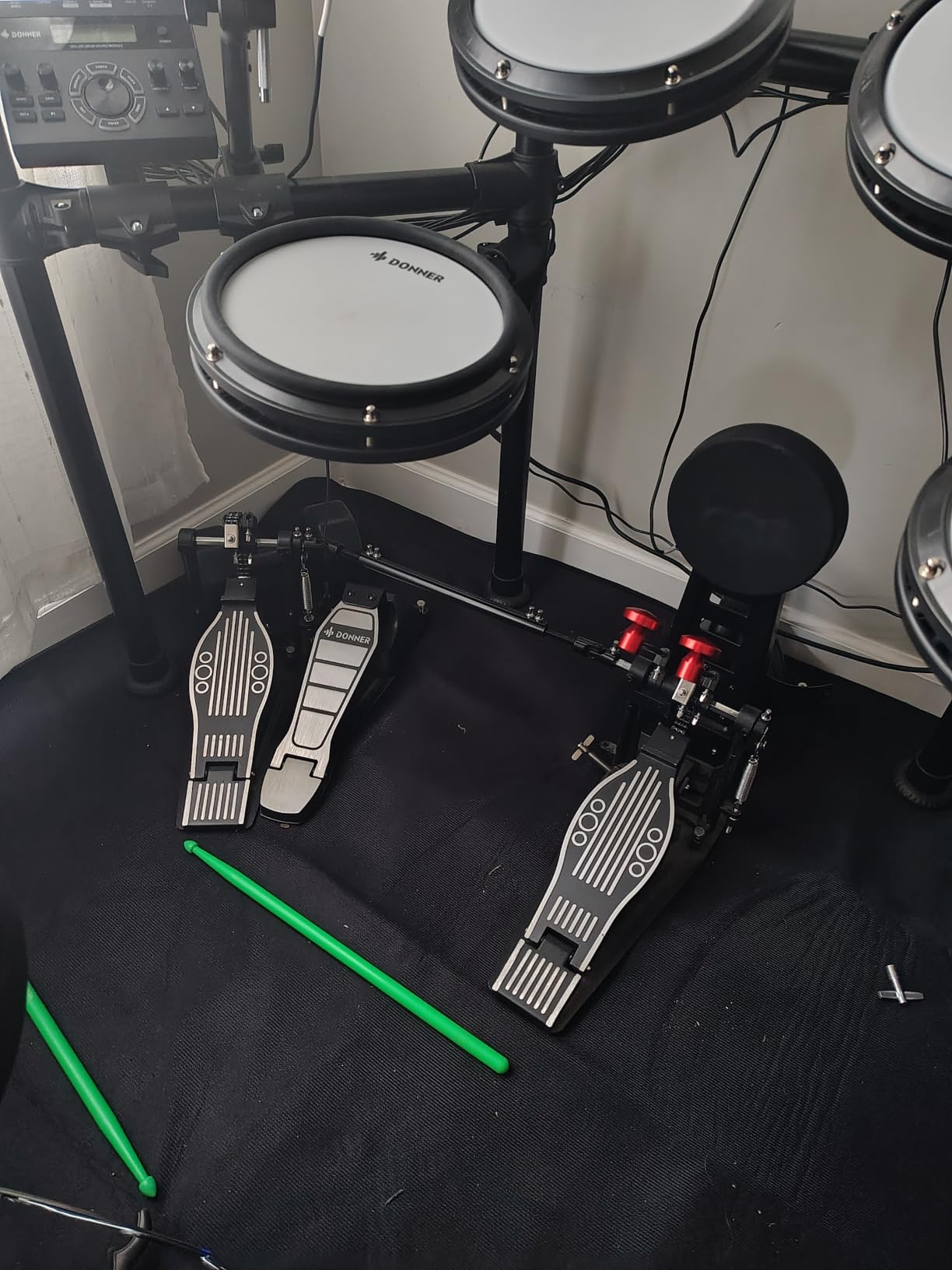 IBVIVIC Drum Mat, 4 x 5.3Ft Drum Carpet Drum Rug with Non-Slip Grip Bottom customer photo 1