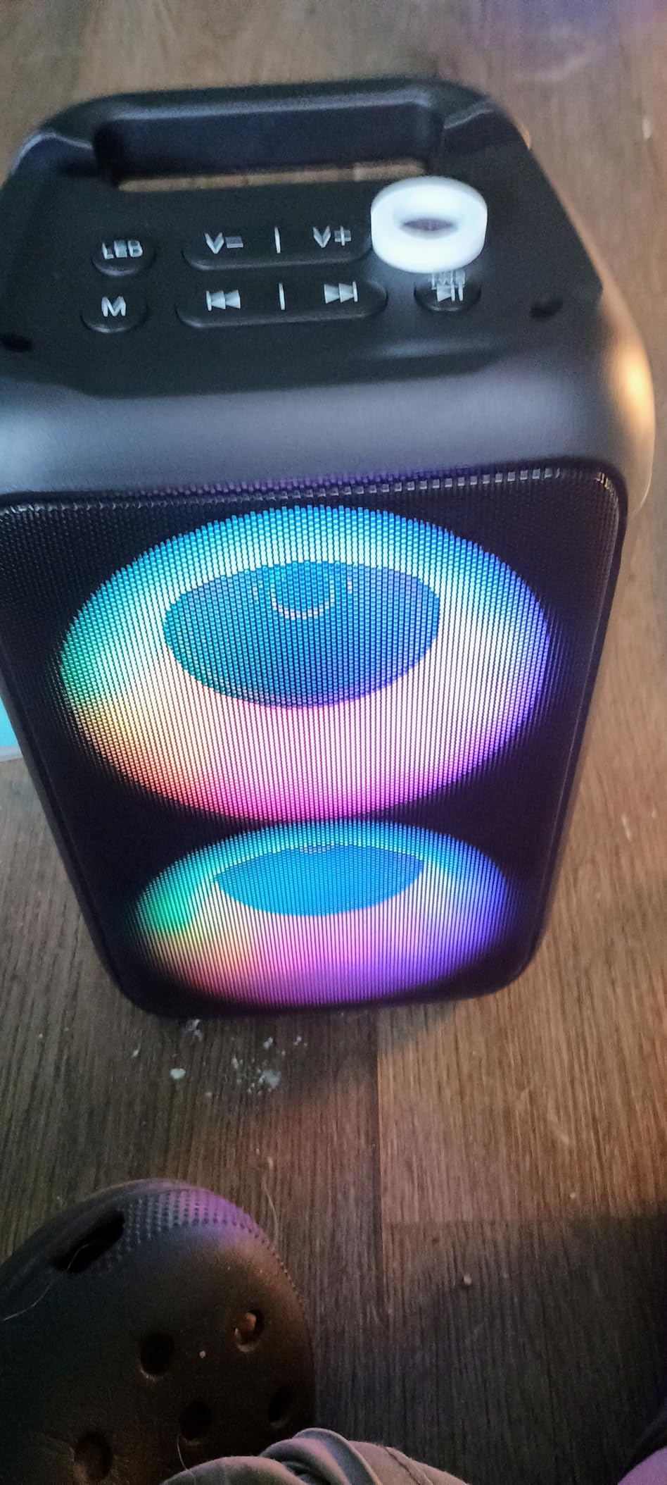 Bluetooth Speaker with 2 Wireless Microphones - Big Party Speaker for Adults Kids Karaoke with Lights - Portable Rechargeable Floorstanding Speakers Support TWS/AUX/USB/TF Card for Home Party Gift customer photo 1