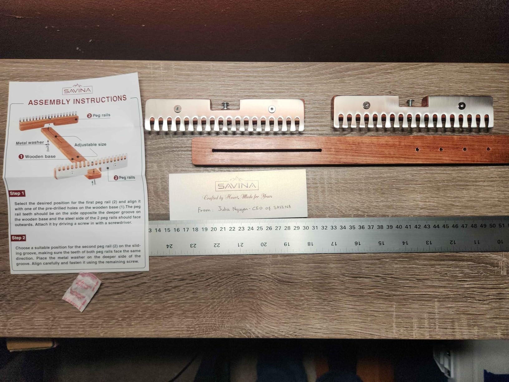 SAVINA Adjustable Tapestry Weaving Loom, 3.5 to11.8in Wooden Frame for Yarn customer photo 1