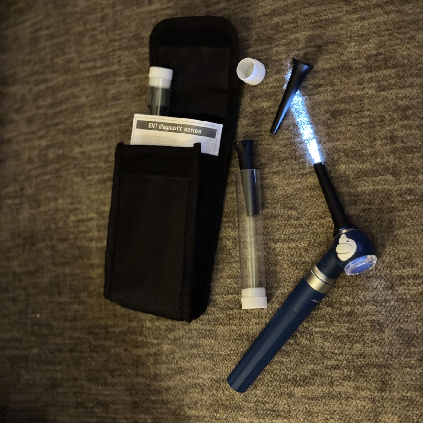 Pocket Veterinary LED Otoscope - Pet Ear Scope with Light for Dogs & Cats, 6 Disposable Tips (4/6/9mm), Portable Ear Infection Detector (Blue) customer photo 1