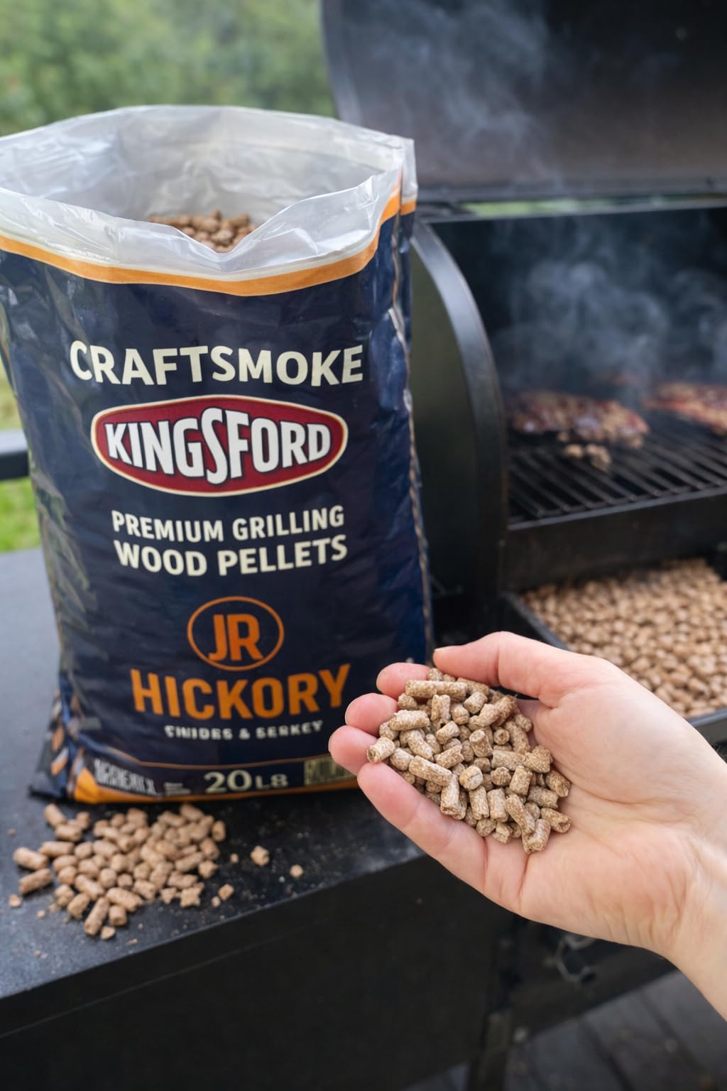 Kingsford Craftsmoke Premium Grilling Wood Pellets, Hickory BBQ Pellets for Grilling, 100% Natural Hardwood, 20 pounds customer photo 1
