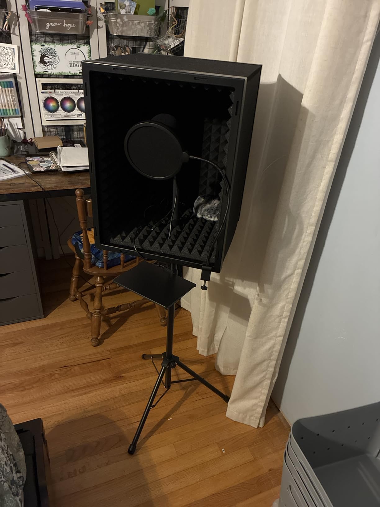 TONOR Microphone Isolation Shield for Studio with Tripod Stand, Vocal Booth customer photo 1