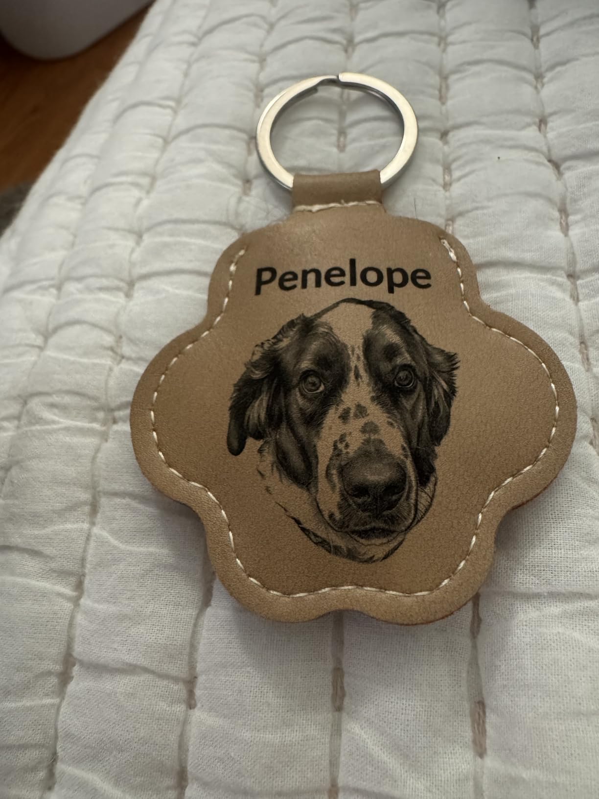 Personalized Pet Memorial Gifts for Dogs - Custom Name Paw-Shaped Leather Keychain, Refillable Keepsake for Bag or Key customer photo 1