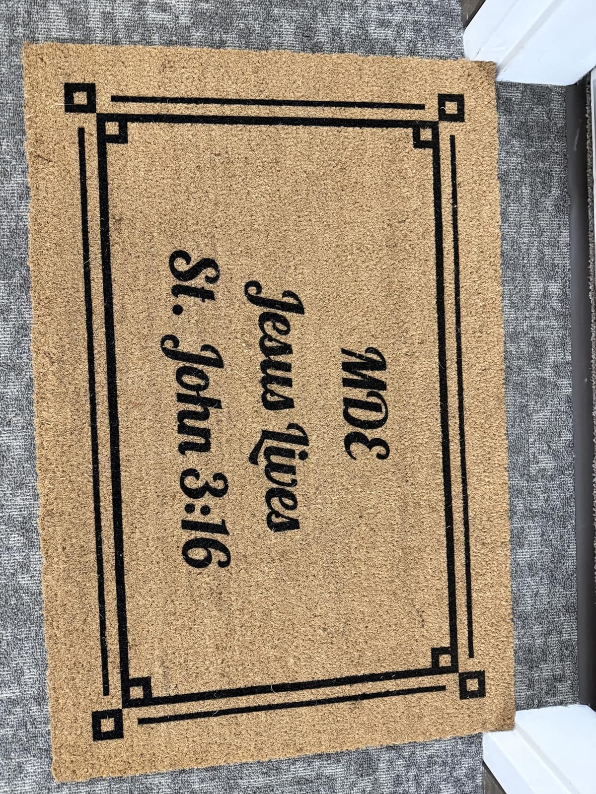 Personalized Door Mat, Custom Coir Doormat, Customize with Text, Front Door Mat, Indoor/Outdoor, Housewarming, Heavy Duty Slip Resistant Backing, Natural Coir Material customer photo 1