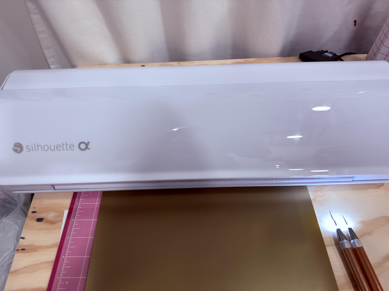 Silhouette America Cameo 5 Alpha (α) - Smart Cutting Machine for Print & Cut - Quiet Operation with AutoBlade, Studio Software, Cutting Mat- Vinyl, Paper & Fabric Compatible - Classic White customer photo 1