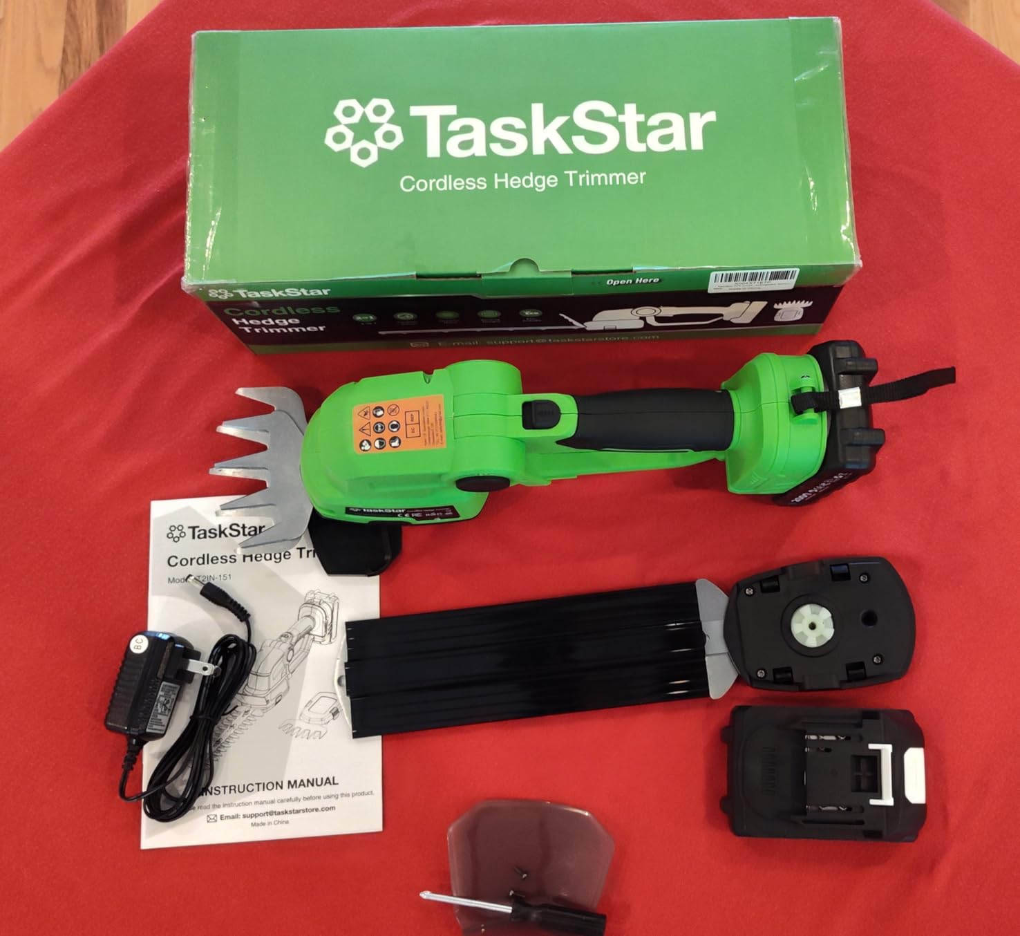 TaskStar 20V Pole Hedge Trimmer Cordless with Handle & Shoulder Strap 8.5ft customer photo 1