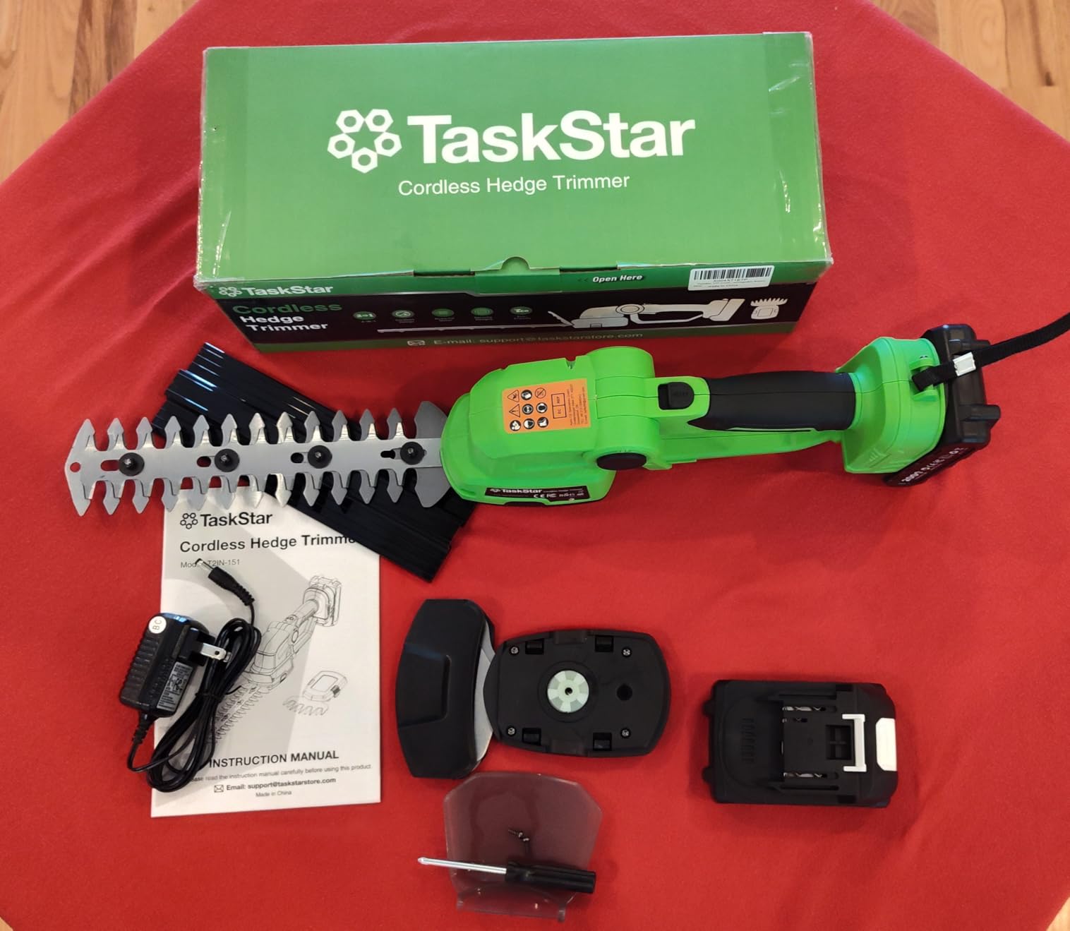 TaskStar 20V Pole Hedge Trimmer Cordless with Handle & Shoulder Strap 8.5ft customer photo 2