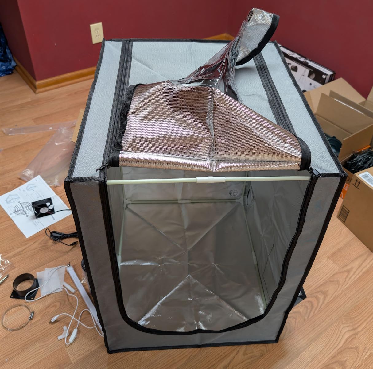 VEVOR 3D Printer Enclosure with Ventilation, Dustproof Waterproof Oxford Cloth Resin 3D Printer Tent, Constant Temperature Protective Case with LED, Compatible with Photon Mono/Mars 3, FDM/LCD Printer customer photo 1