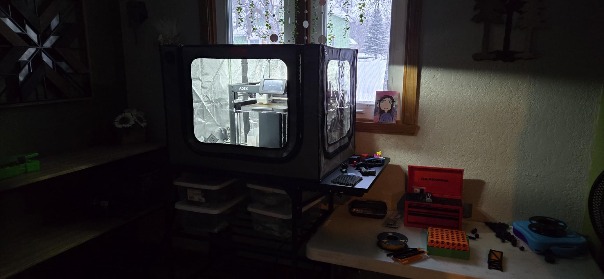 VEVOR 3D Printer Enclosure with Ventilation, Dustproof Waterproof Oxford Cloth Resin 3D Printer Tent, Constant Temperature Protective Case with LED, Compatible with Photon Mono/Mars 3, FDM/LCD Printer customer photo 2