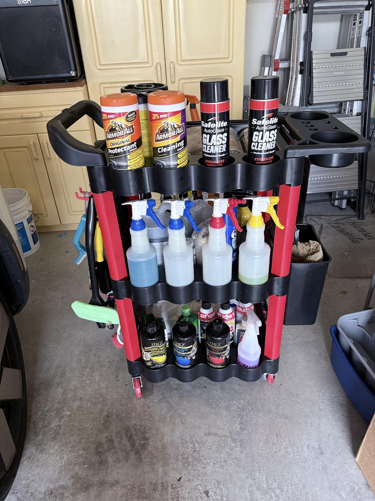 Auto Detailing Cart with Wheels, 3 Tier Rolling Detail Cart customer photo 1