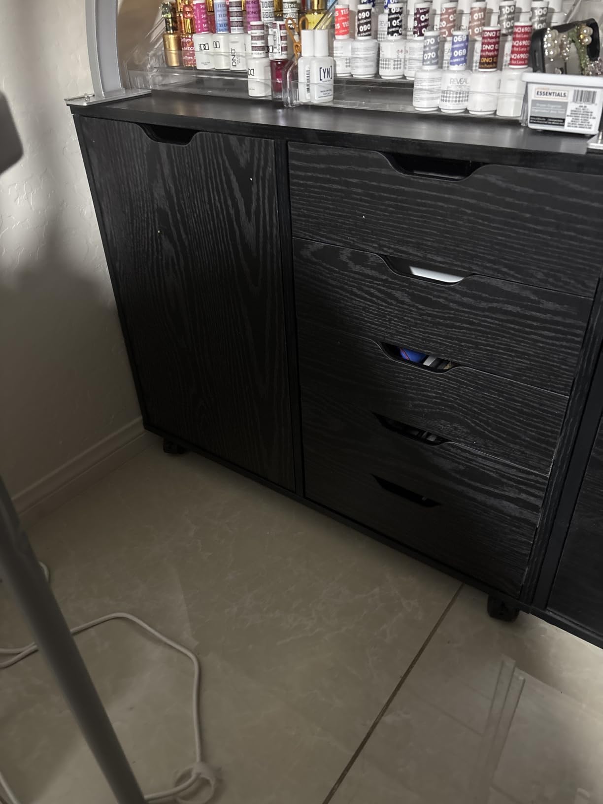 DEVAISE 5-Drawer Wood Drawer Cabinet, Office Storage Cabinet, Black customer photo 1