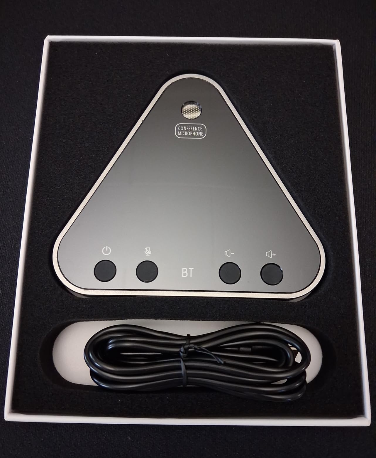 Conference Speaker and Microphone, Bluetooth Speakerphone for Small Meeting Room & Home Office,Wireless Conference Speaker 360°Voice Pick up with Noise Cancellation Mics for Computer/Laptop customer photo 1