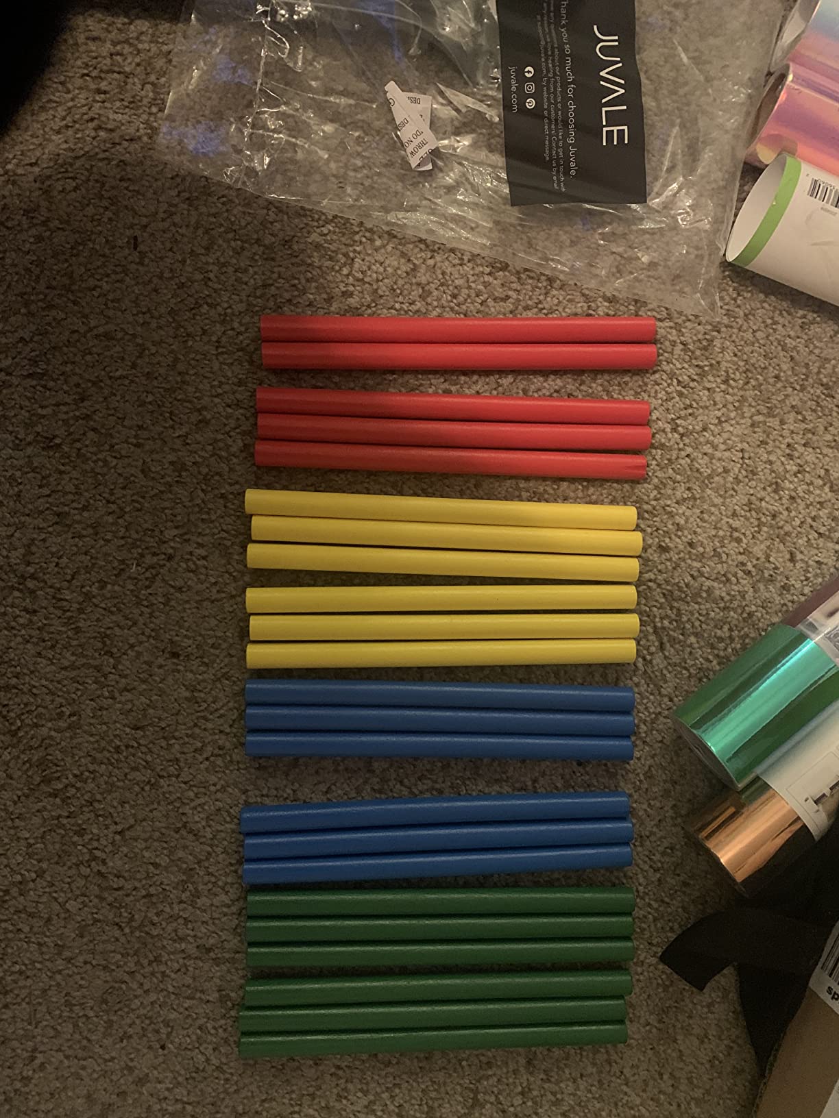 Juvale Rhythm Sticks for Kids - Wooden Classroom Music Toys & Preschool Percussion Instruments - Shakers for Class & Children's Musical Toys - 12 in, 4 Colors, 24 Pieces (Pack of 2) customer photo 1