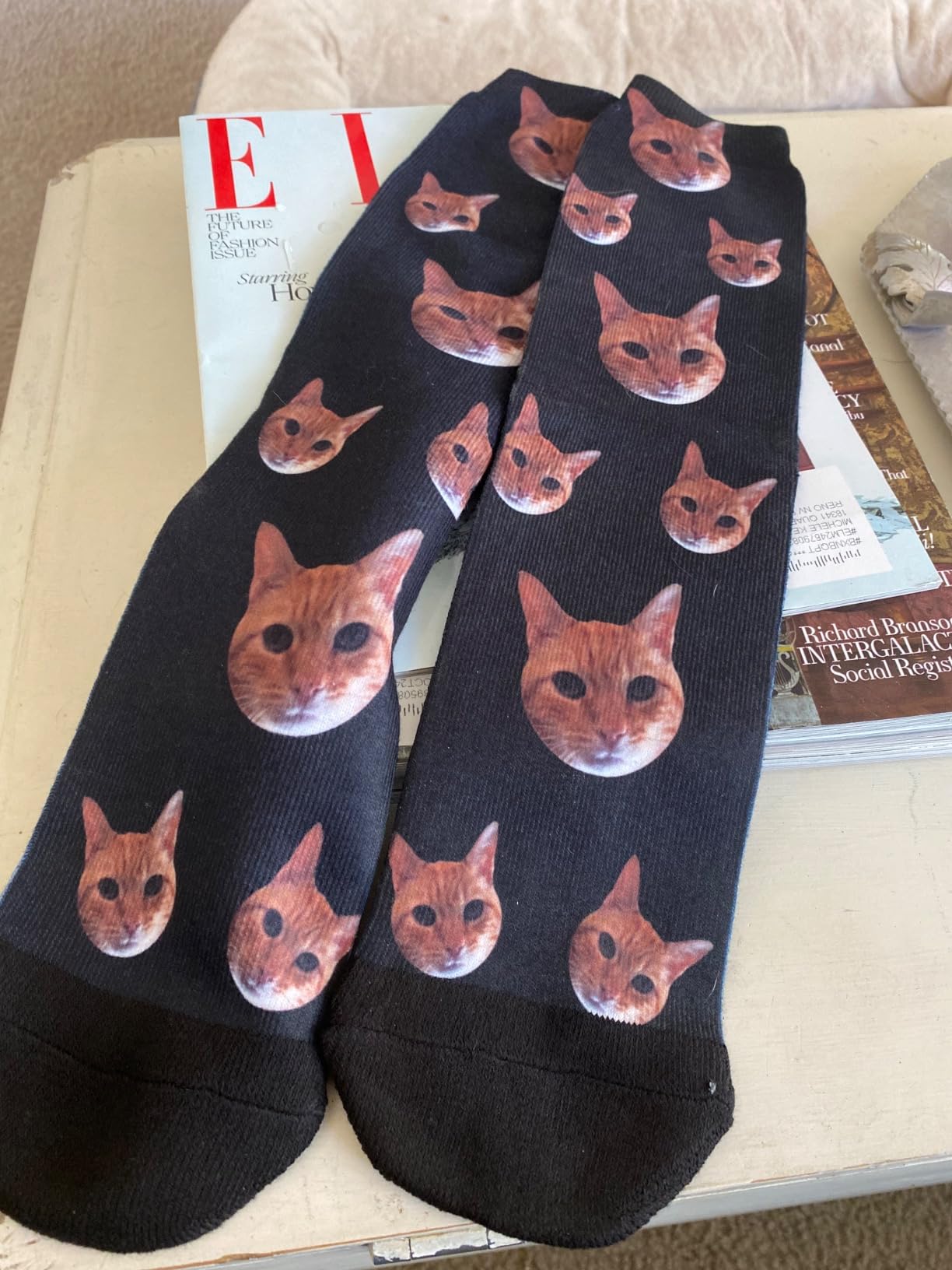 Custom Face Socks with Photo Pet, Personalized Novelty Unisex Crew Socks for Men Women Gifts Made in USA customer photo 2