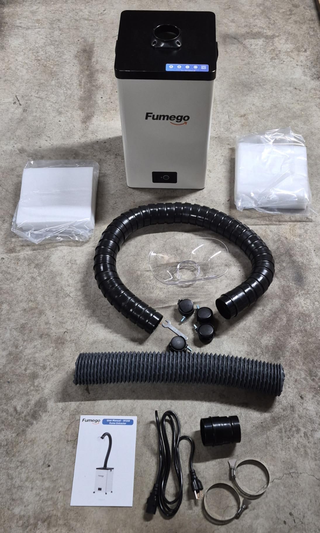 Laser Fume Extractor Compatible with 10 to 40W Laser Engravers S1/M1/Vista, 150W Power & 280 m³/h Low-Noise Smoke Extractor, Laser Air Purifier with HEPA+Carbon 4-stage Filtration System-XF250 customer photo 1