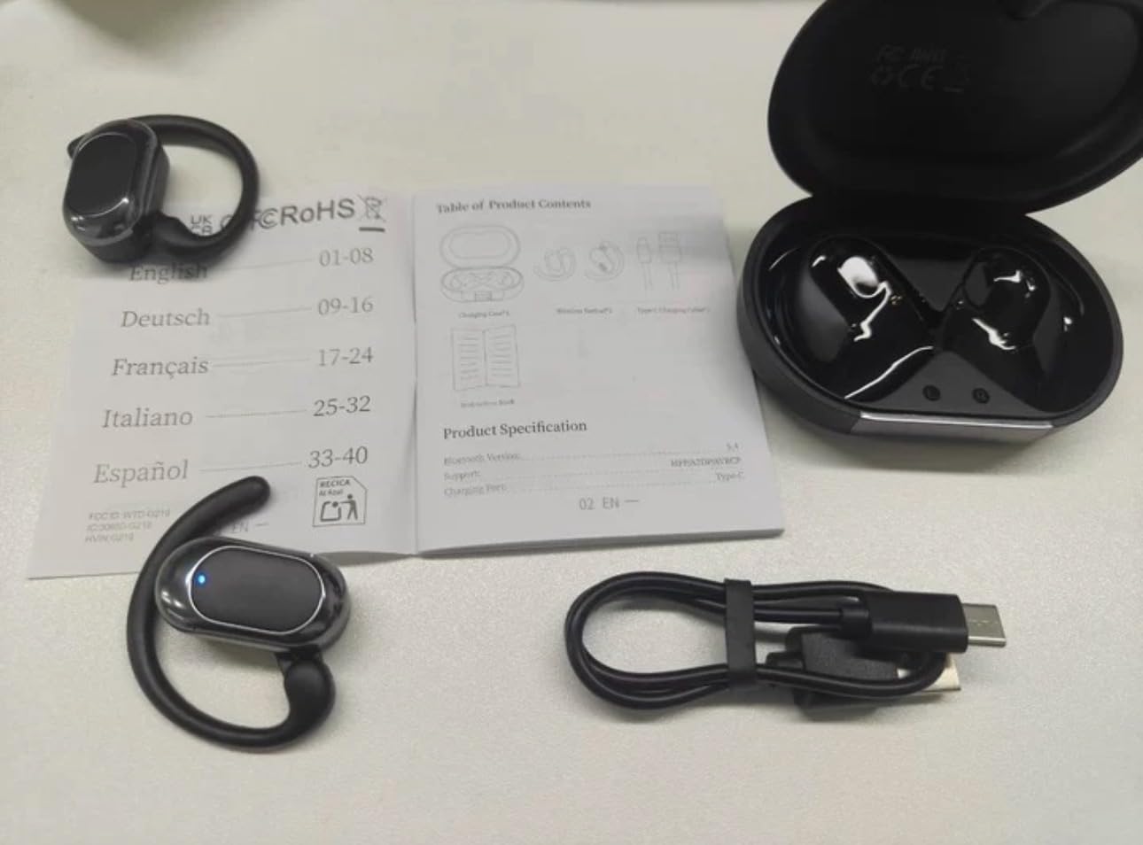 Open Ear Headphones, NEW Over Ear Earbuds with 4 ENC Noise-Canceling Mic customer photo 2