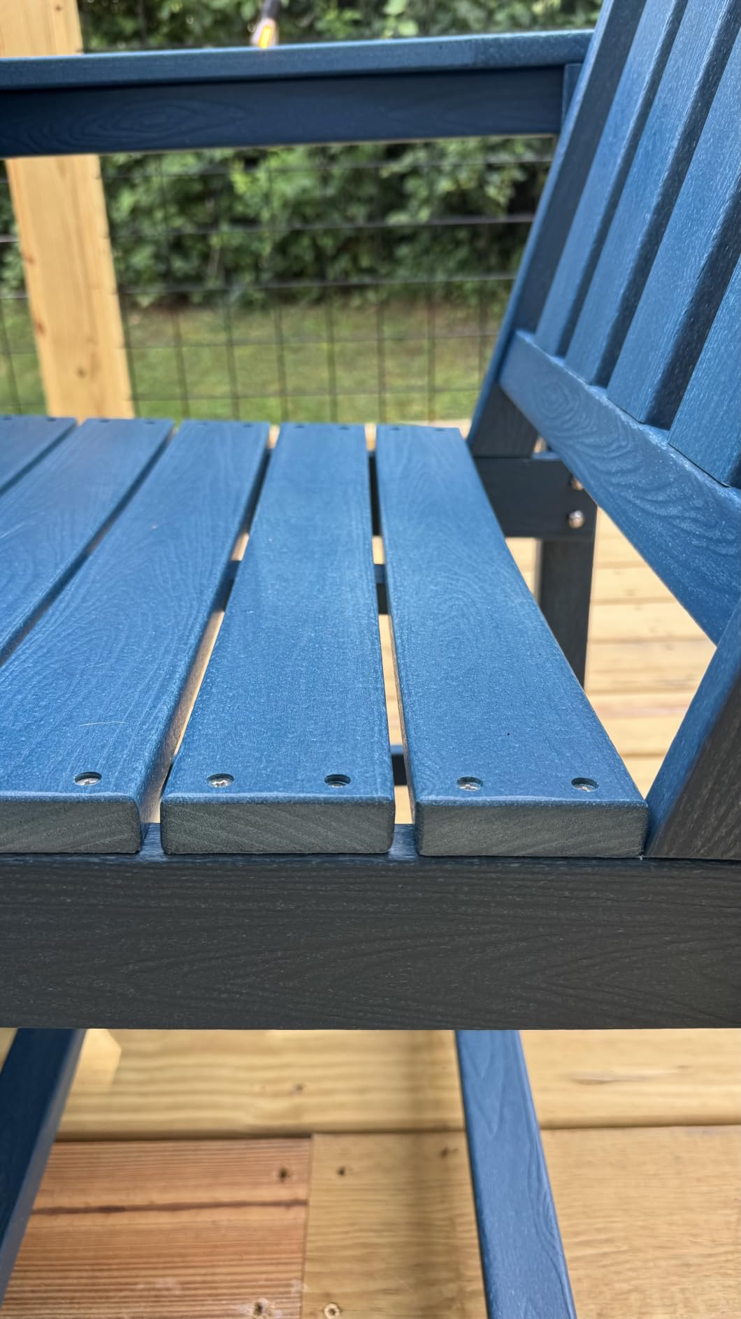 Stackable Outdoor Dining Chairs of 2, HDPE Frame with Teslin Fabric, Teak customer photo 1