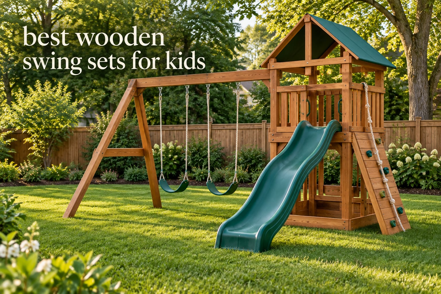 best wooden swing sets for kids