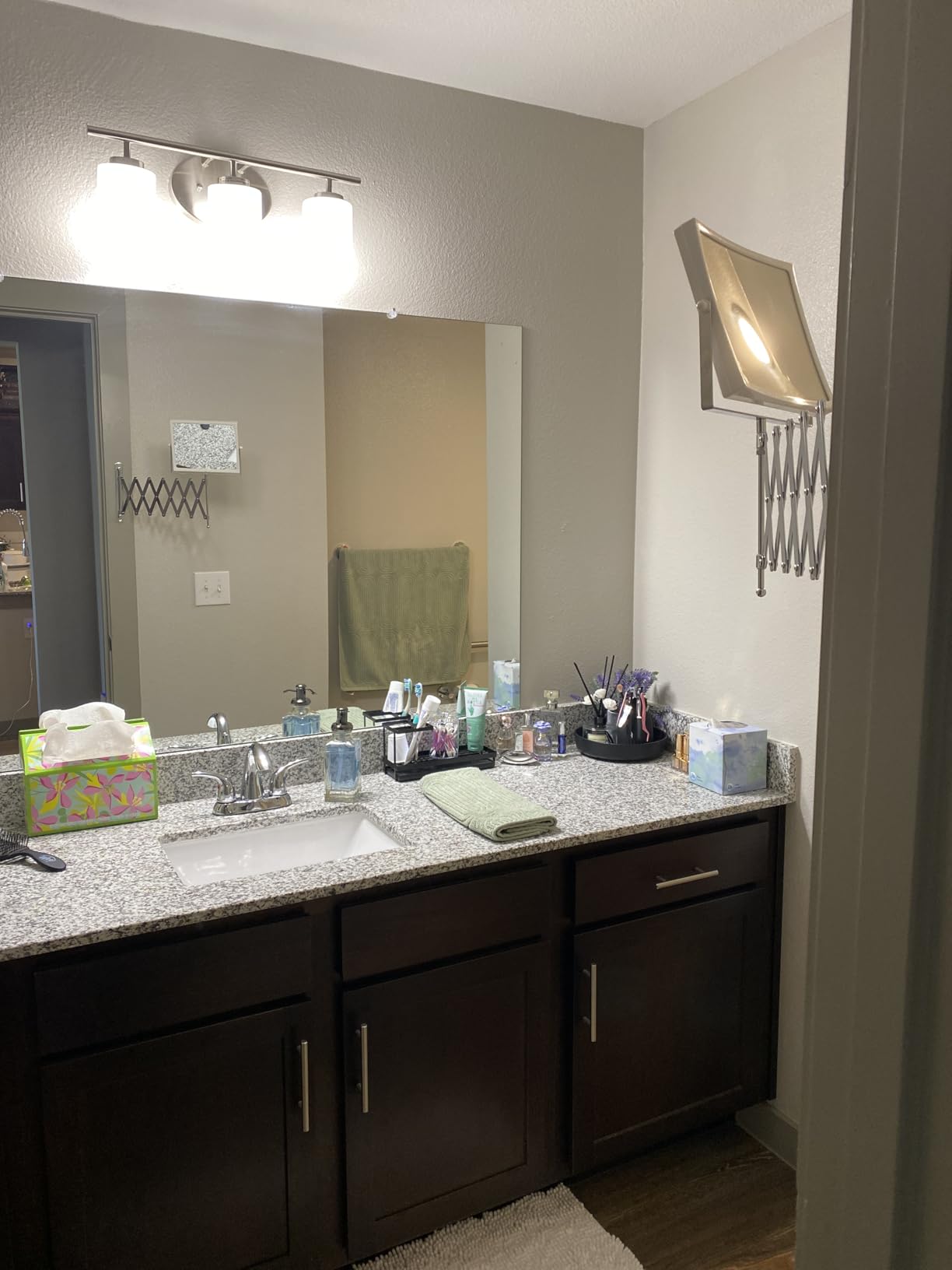 JERDON Wall-Mounted Makeup Mirror - 5X Magnification - Chrome - J2020C customer photo 1