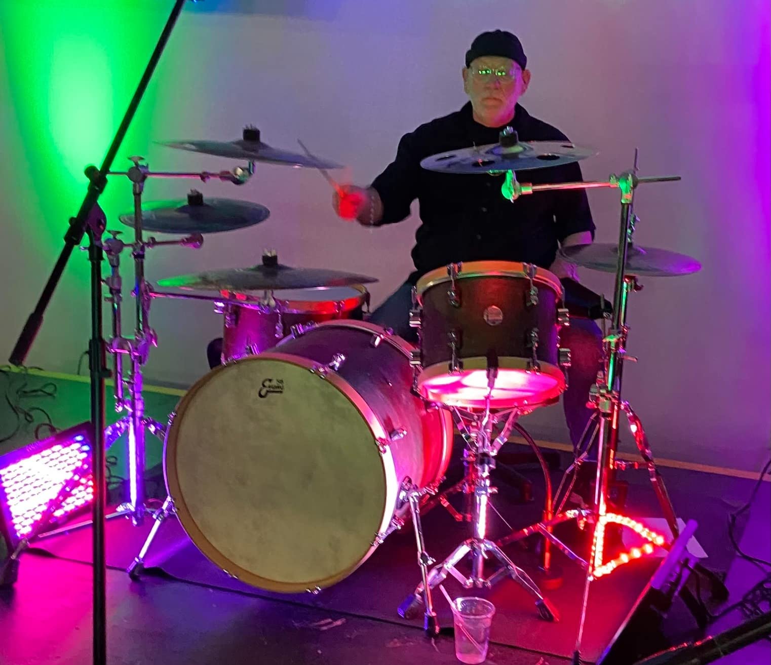 OnStage On-Stage DMA4450 DrumFire Non Slip Drum Mat with Bag, 4' x 4' customer photo 1
